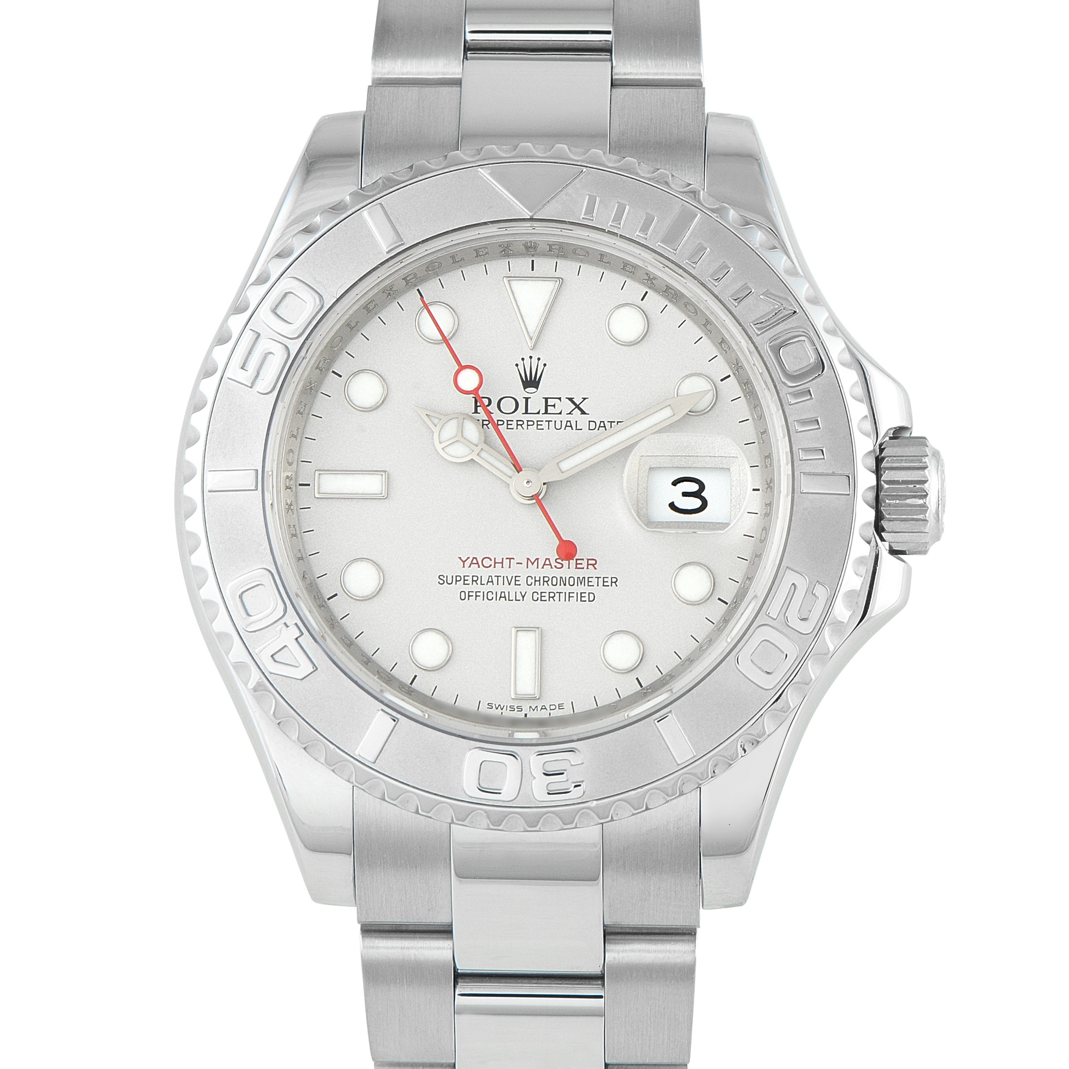Rolex Yacht-Master 40 Platinum Dial Steel and Platinum Watch 16622