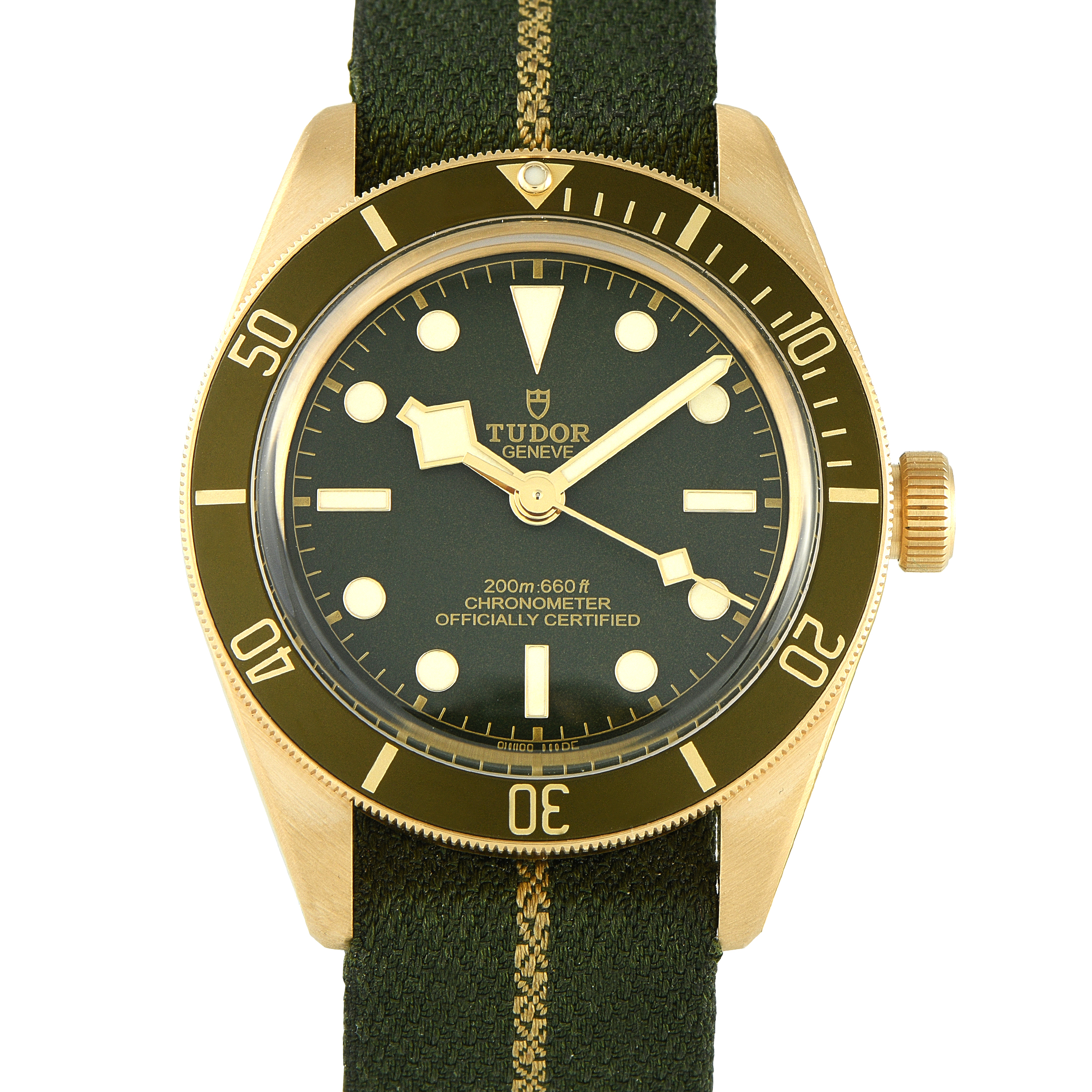 Tudor Black Bay 58 Green Dial Yellow Gold Watch 79018