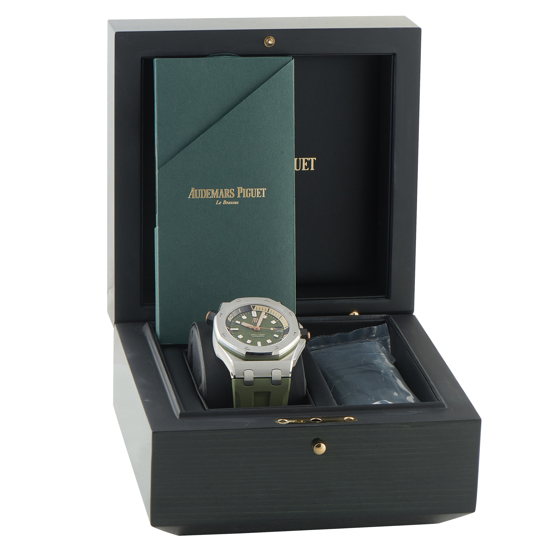 Audemars Piguet Royal Oak Offshore Diver Khaki Green Dial Steel Watch 15720ST.OO.A052CA.01