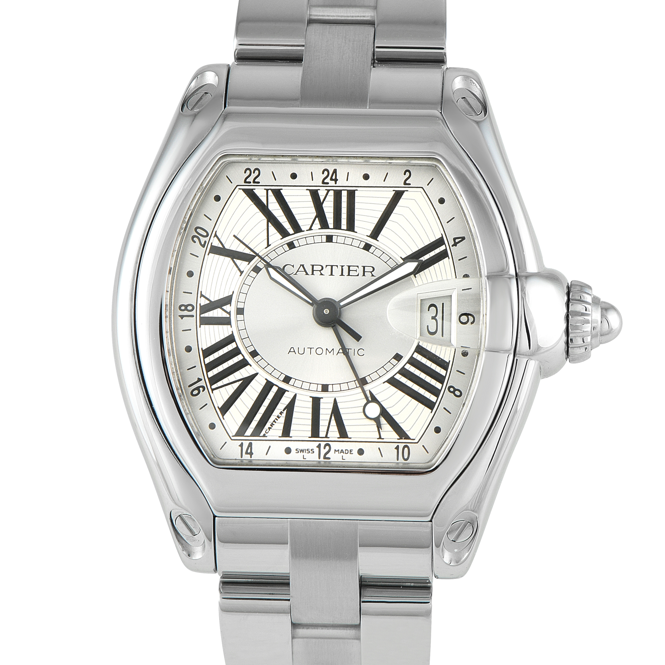 Cartier Roadster XL GMT Steel Watch W62032X6