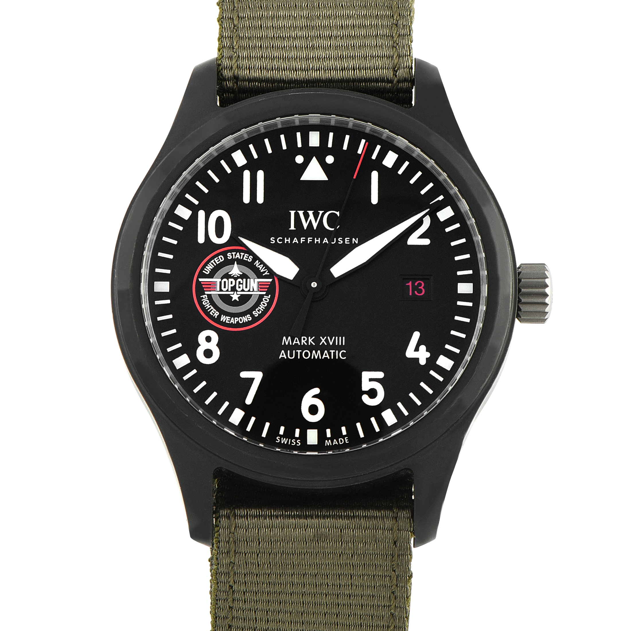 IWC Pilot's Mark XVIII SFTI Top Gun Ceramic Watch iw324711