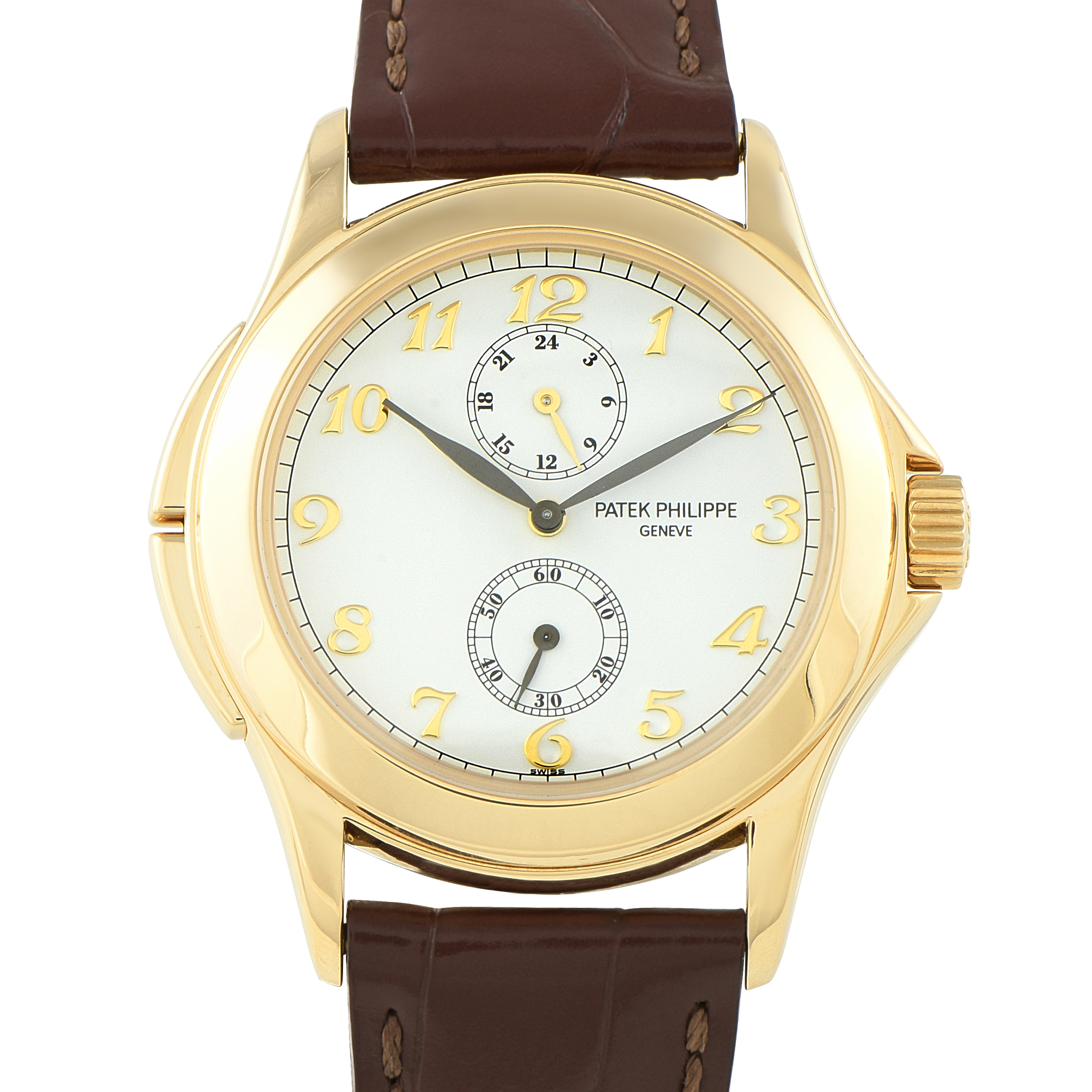 Patek Philippe Calatrava Travel Time Yellow Gold Watch 5134j