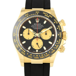 Rolex Daytona Black and Champagne Dial Yellow Gold Oysterflex Watch 116518LN