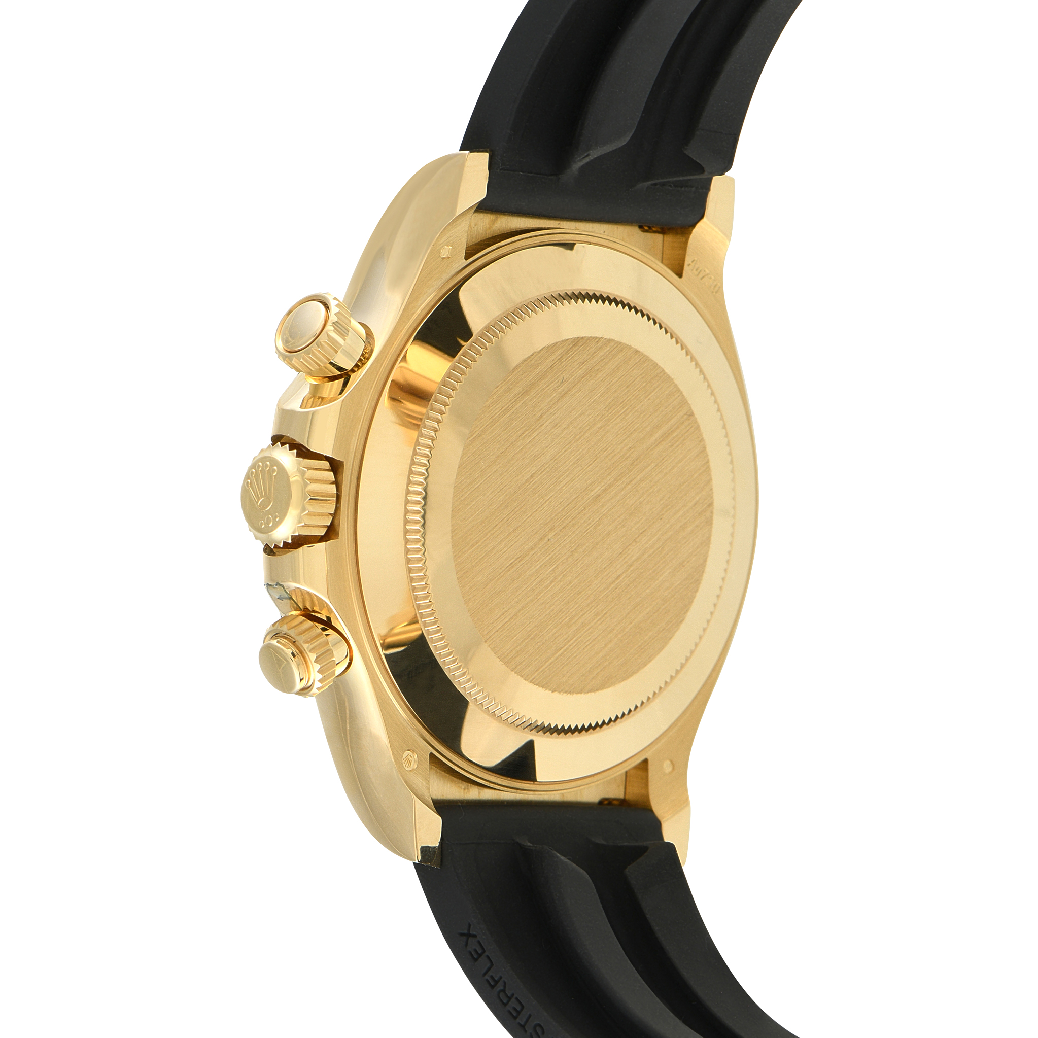 Rolex Daytona Black and Champagne Dial Yellow Gold Oysterflex Watch 116518LN