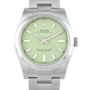 Rolex Oyster Perpetual 34 Pistachio Dial Steel Watch 124200