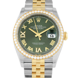 Rolex Datejust 36 Olive Roman Dial Two-Tone Jubilee Watch 126283rbr