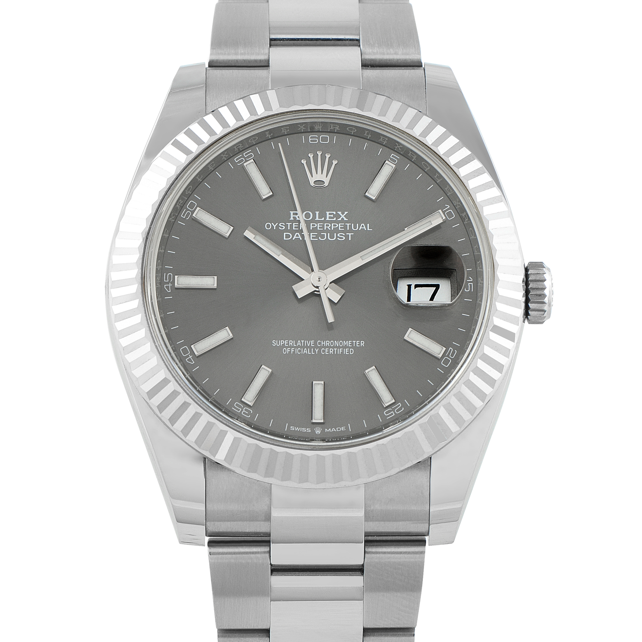 Rolex Datejust 41 Slate Dial Steel and White Gold Oyster Watch 126334