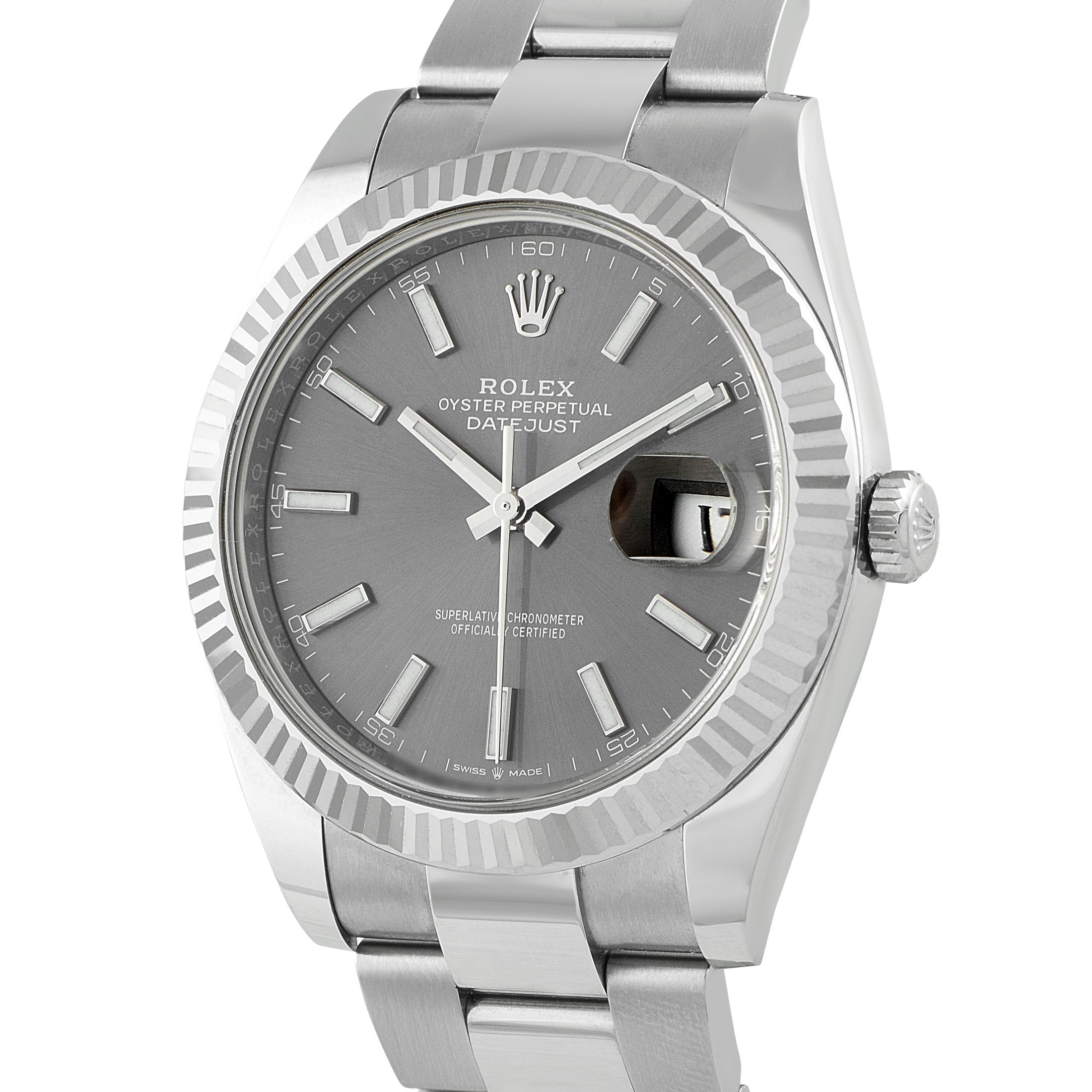 Rolex Datejust 41 Slate Dial Steel and White Gold Oyster Watch 126334