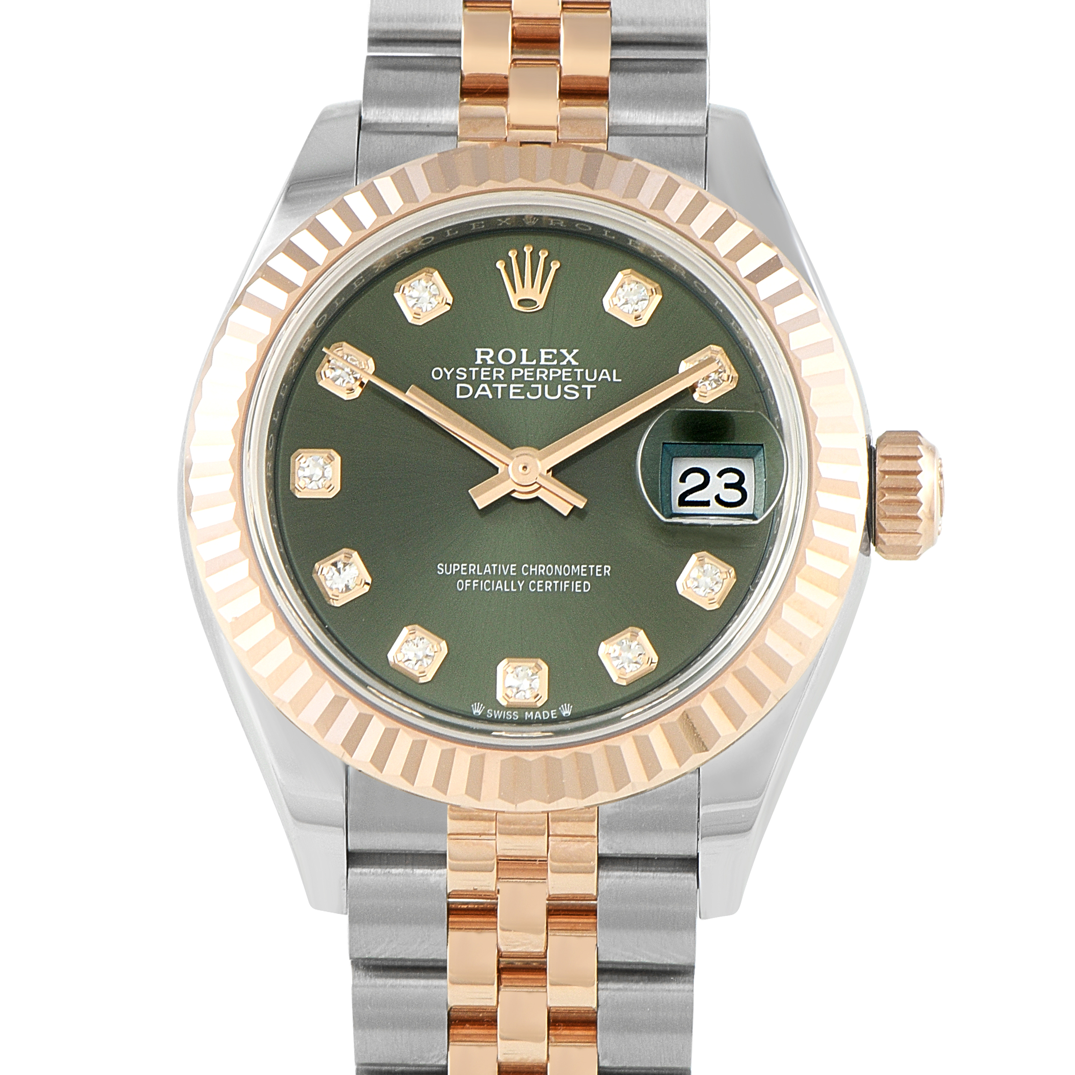 Rolex Lady Datejust Olive Dial Two-Tone Jubilee Watch 279171-0007