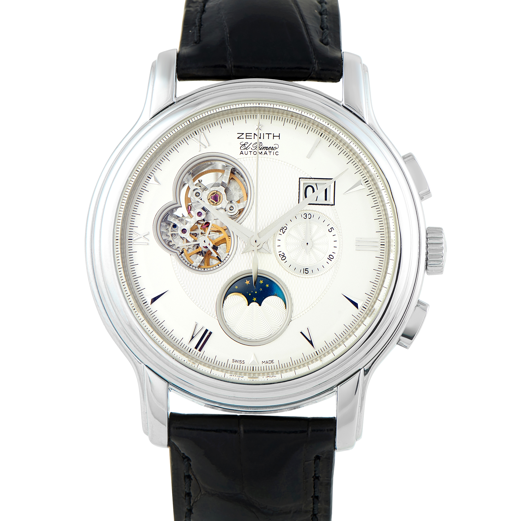 Zenith Chronomaster XXT Open Grande Date Moon and Sunphase Steel Watch 03.1260.4047