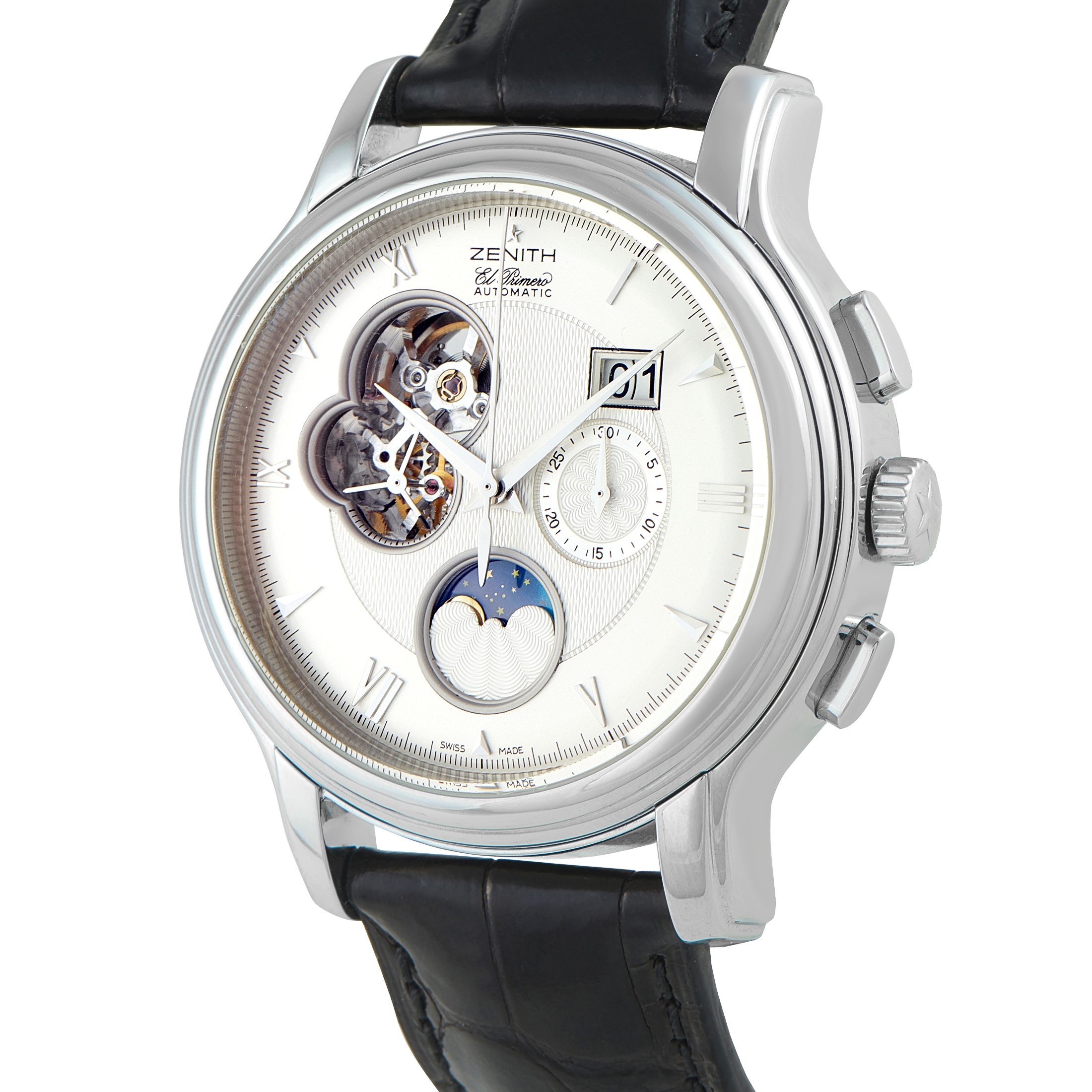 Zenith Chronomaster XXT Open Grande Date Moon and Sunphase Steel Watch 03.1260.4047