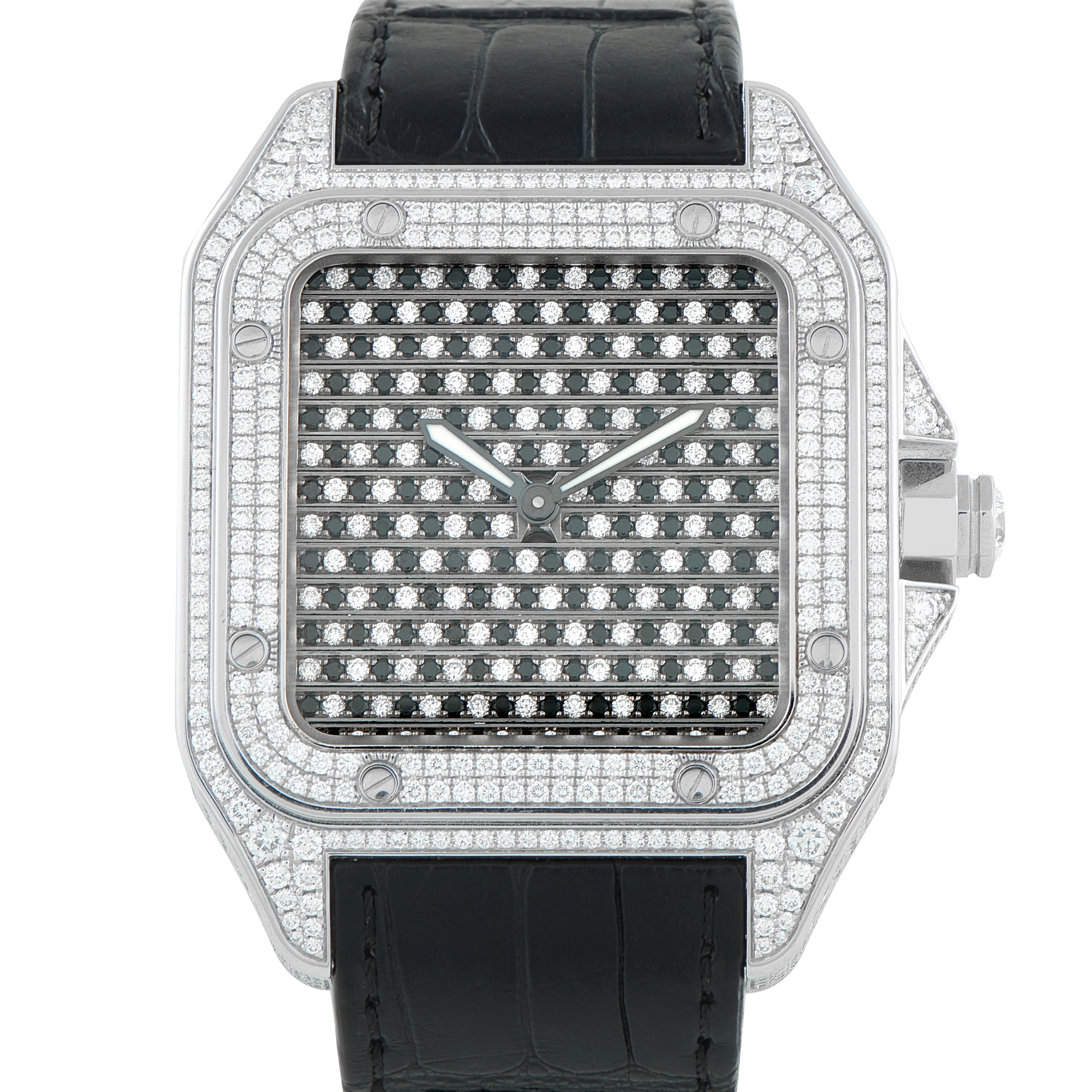 Cartier Santos Triple 100 Diamond and White Gold Watch 23/50