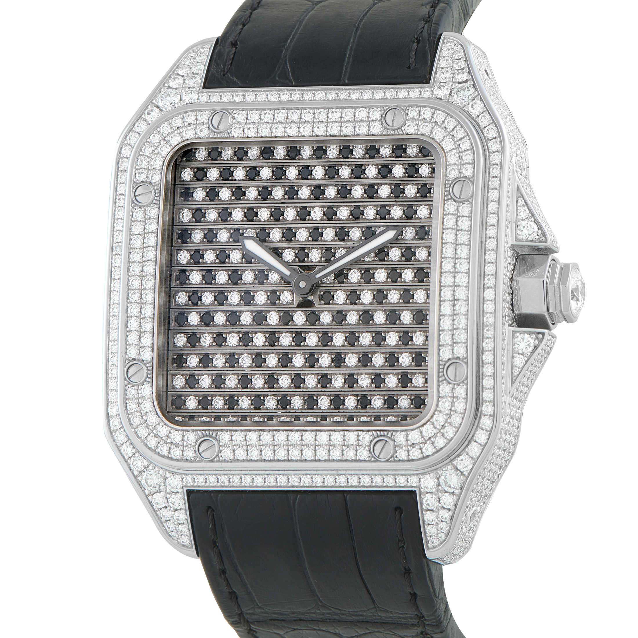 Cartier Santos Triple 100 Diamond and White Gold Watch 23/50