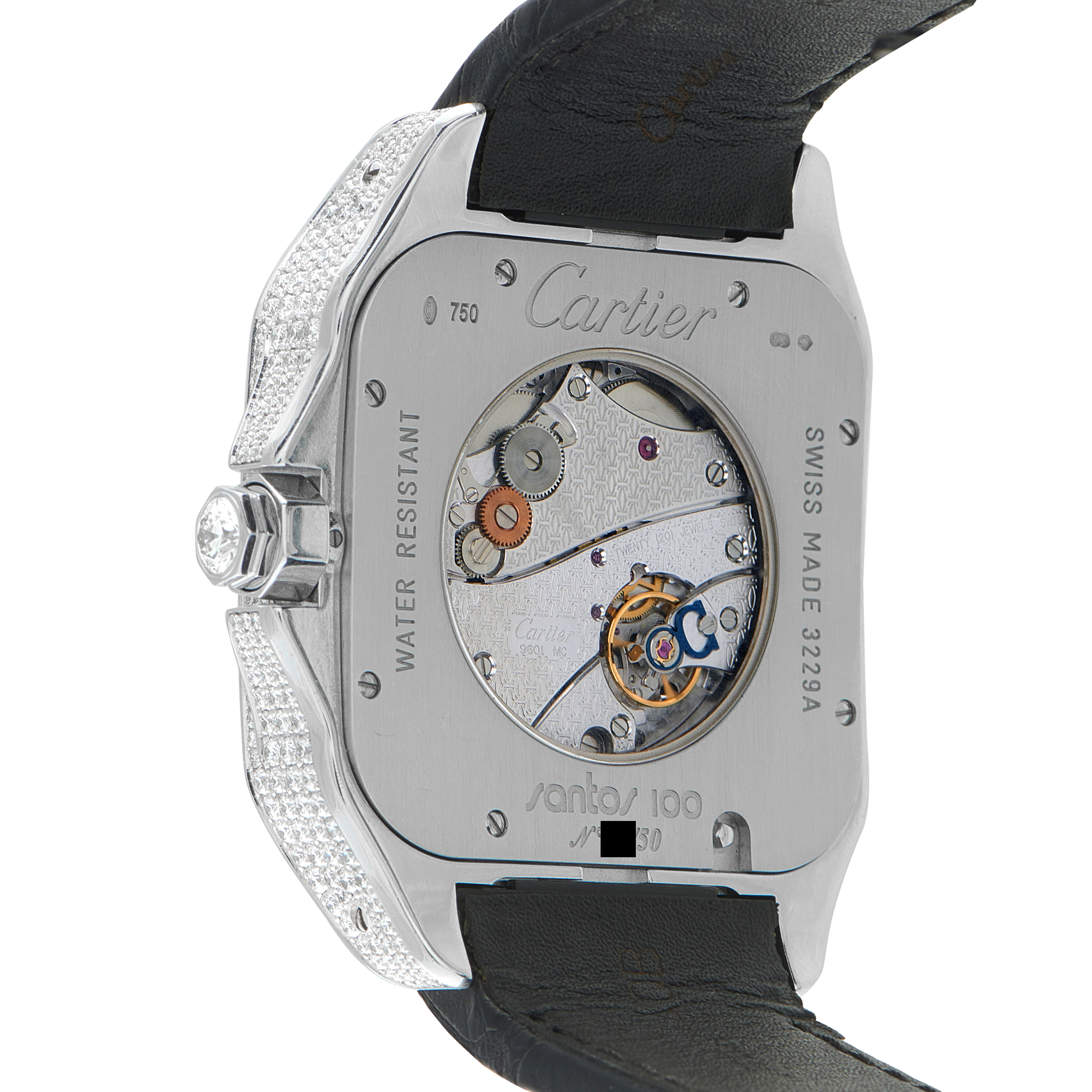 Cartier Santos Triple 100 Diamond and White Gold Watch 23/50