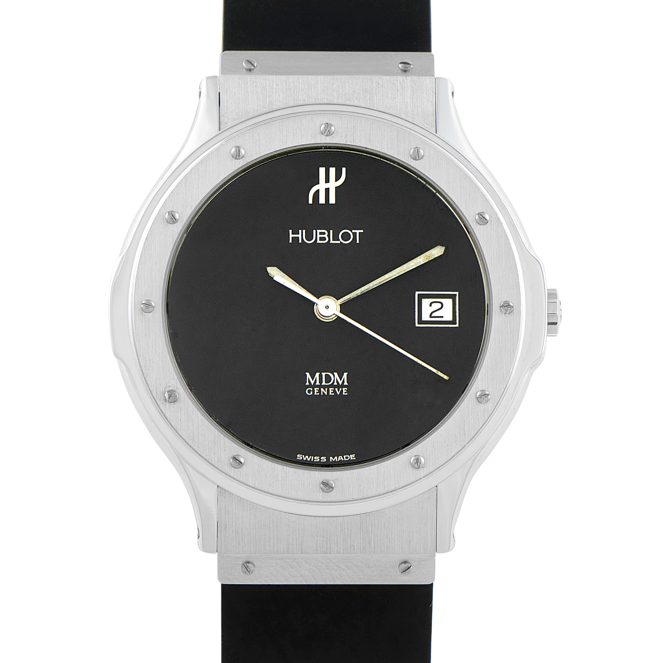 Hublot Classic MDM Depose Black Dial Steel Quartz Watch 1521.1