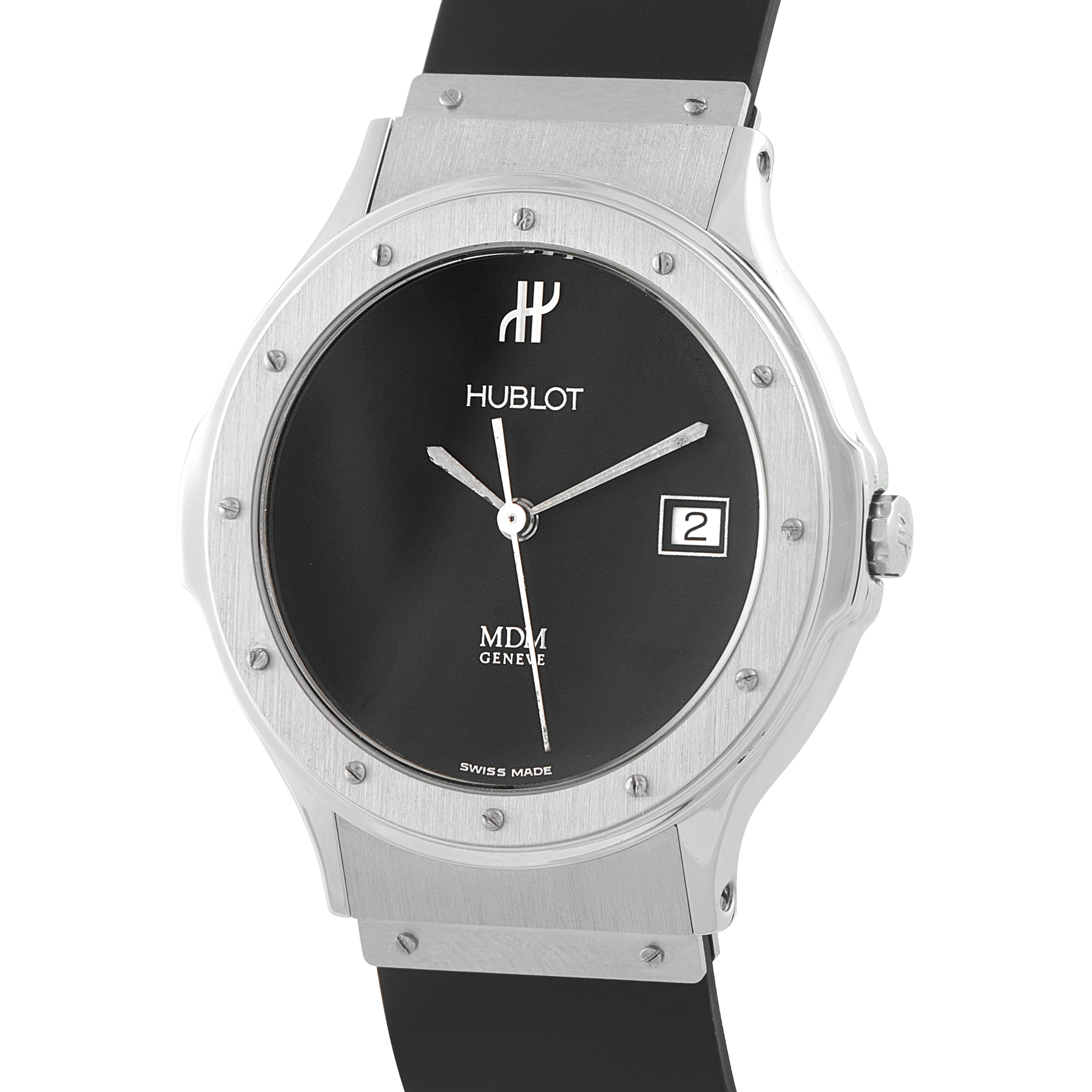Hublot Classic MDM Depose Black Dial Steel Quartz Watch 1521.1