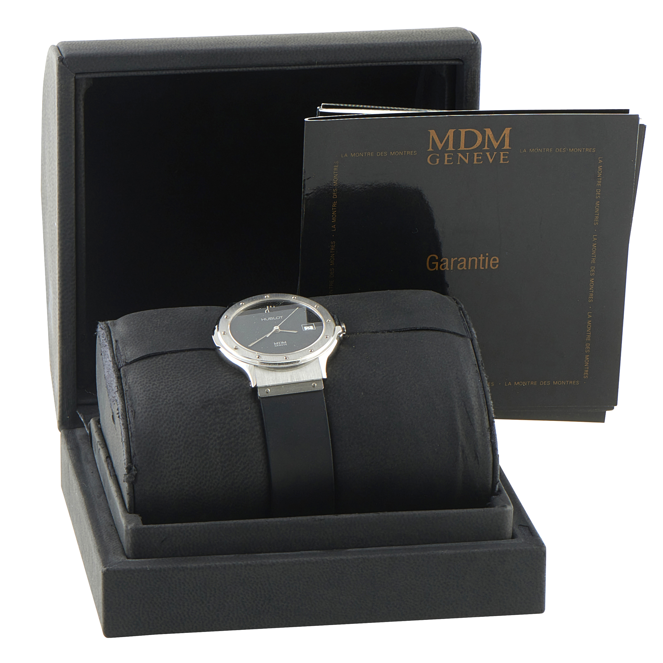 Hublot Classic MDM Depose Black Dial Steel Quartz Watch 1521.1