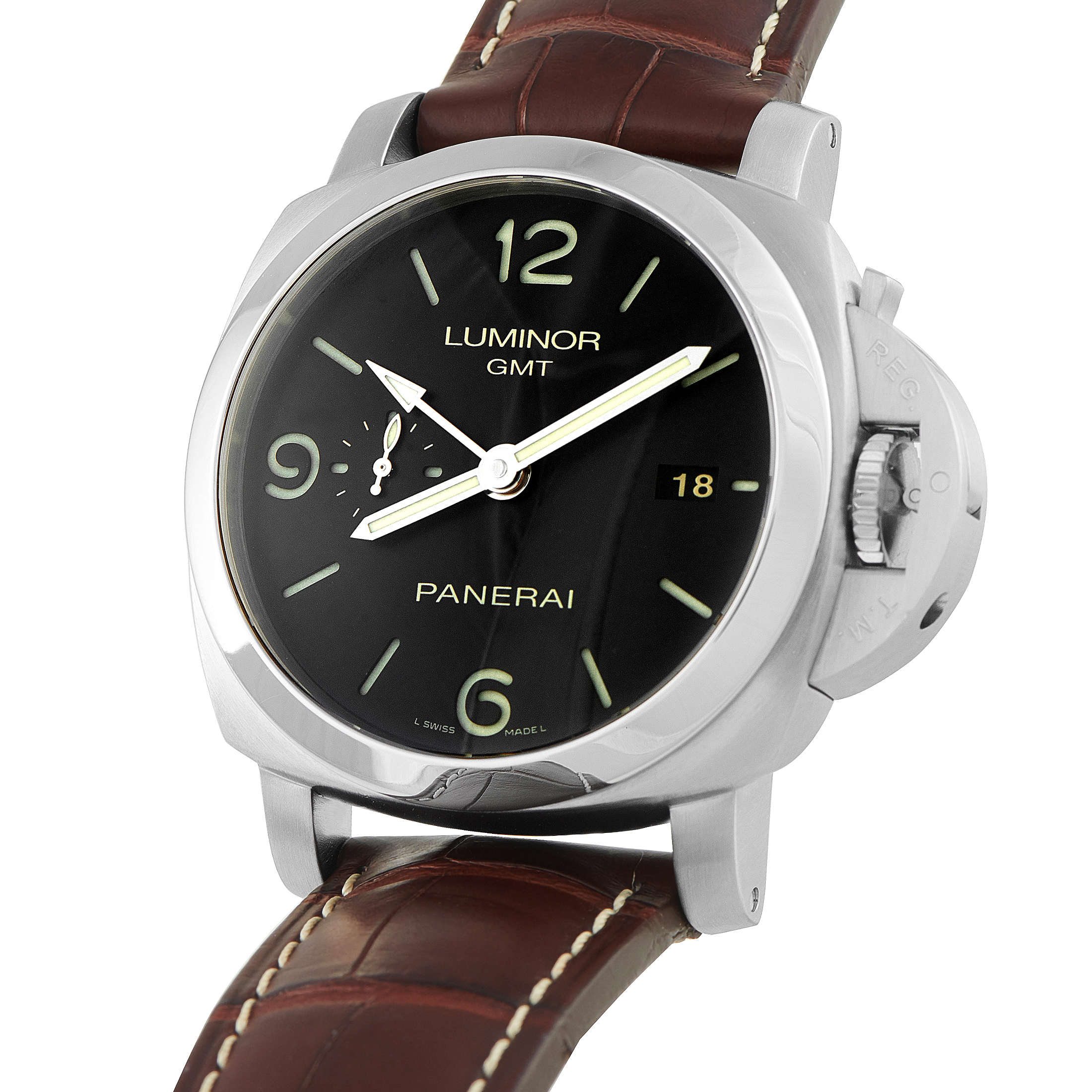 Officine Panerai Luminor 1950 GMT 3 Days Steel Watch PAM00320