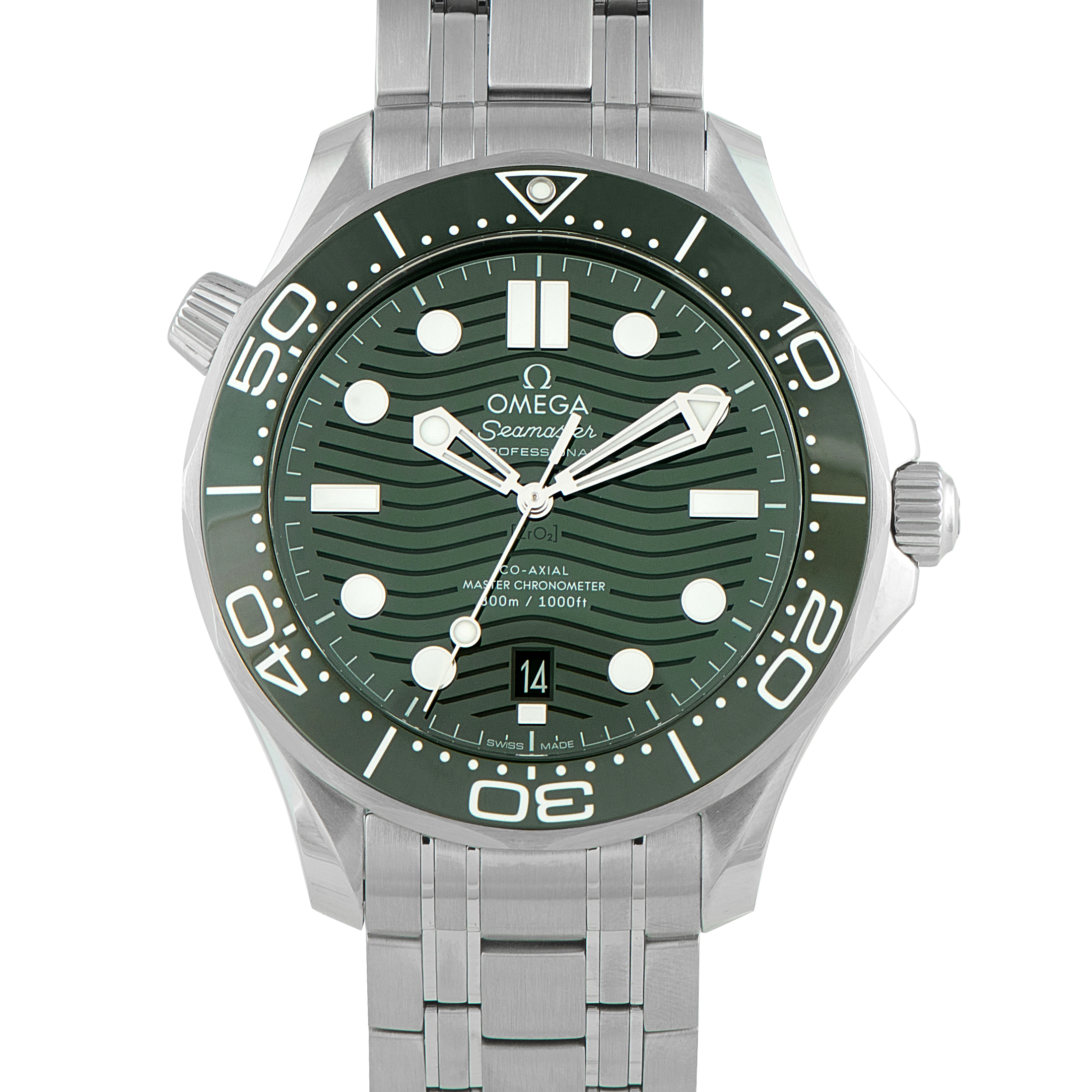 Omega Seamaster Diver 300M Green Dial Steel Watch 210.30.42.20.10.001