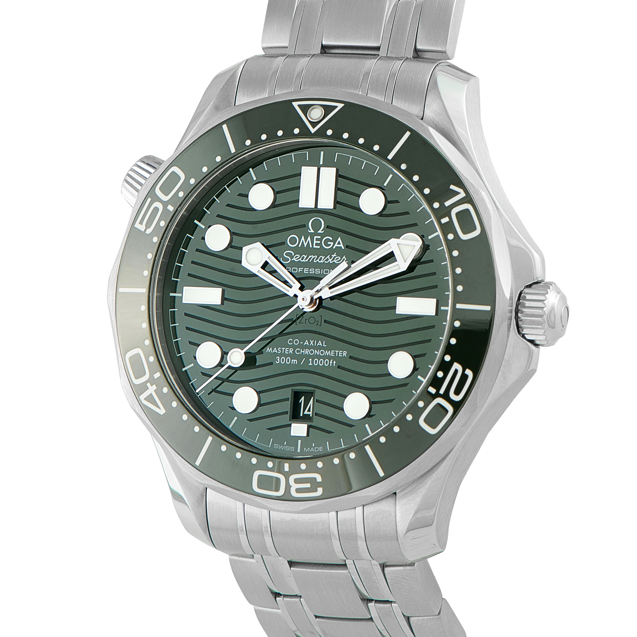 Omega Seamaster Diver 300M Green Dial Steel Watch 210.30.42.20.10.001