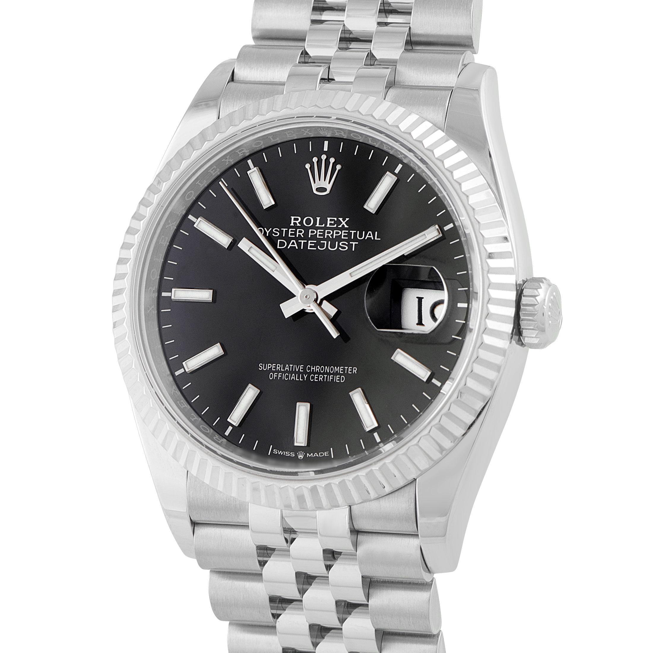 Rolex Datejust 36 Black Dial Steel Jubilee Watch 126234