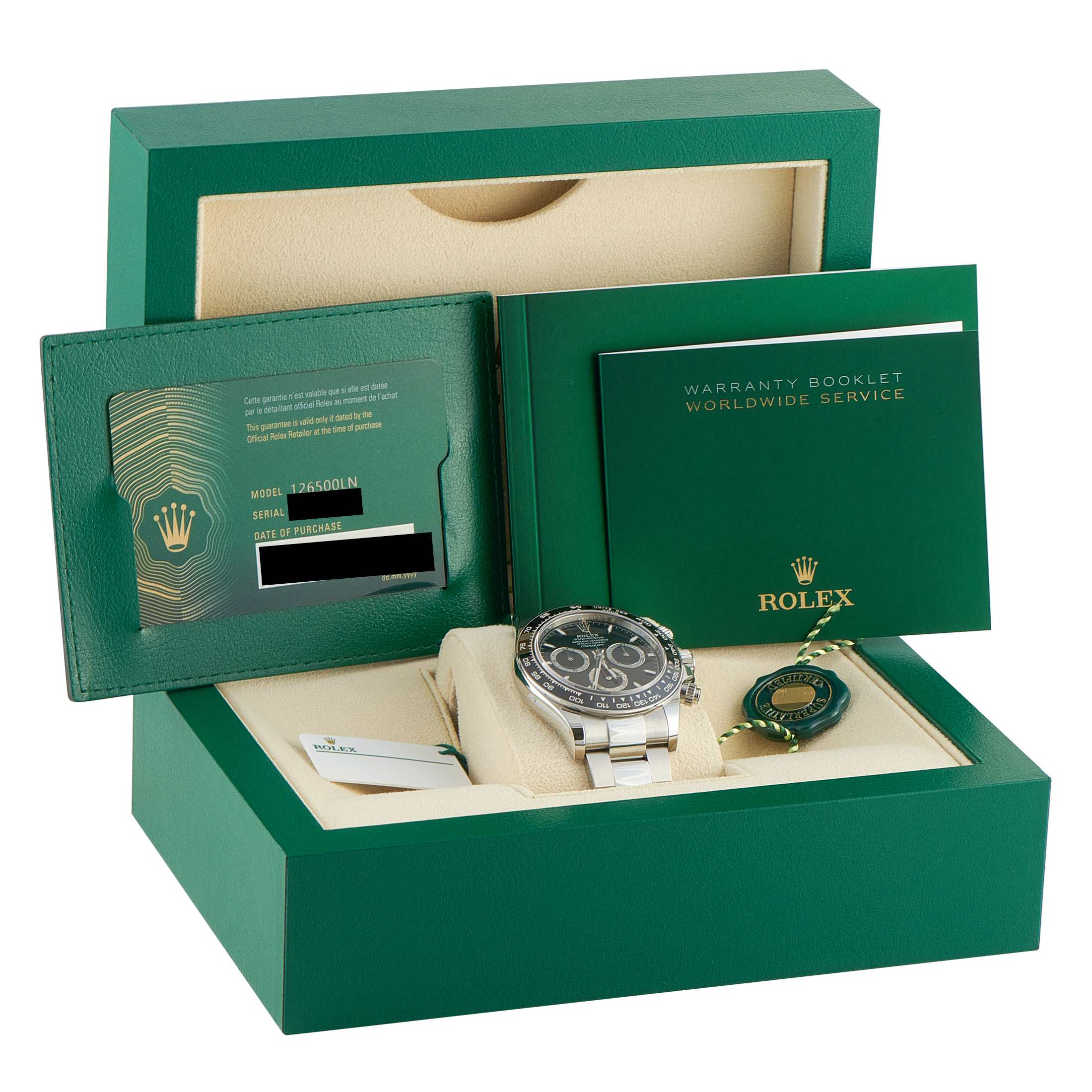 Rolex Daytona Black Dial Steel Watch 126500LN