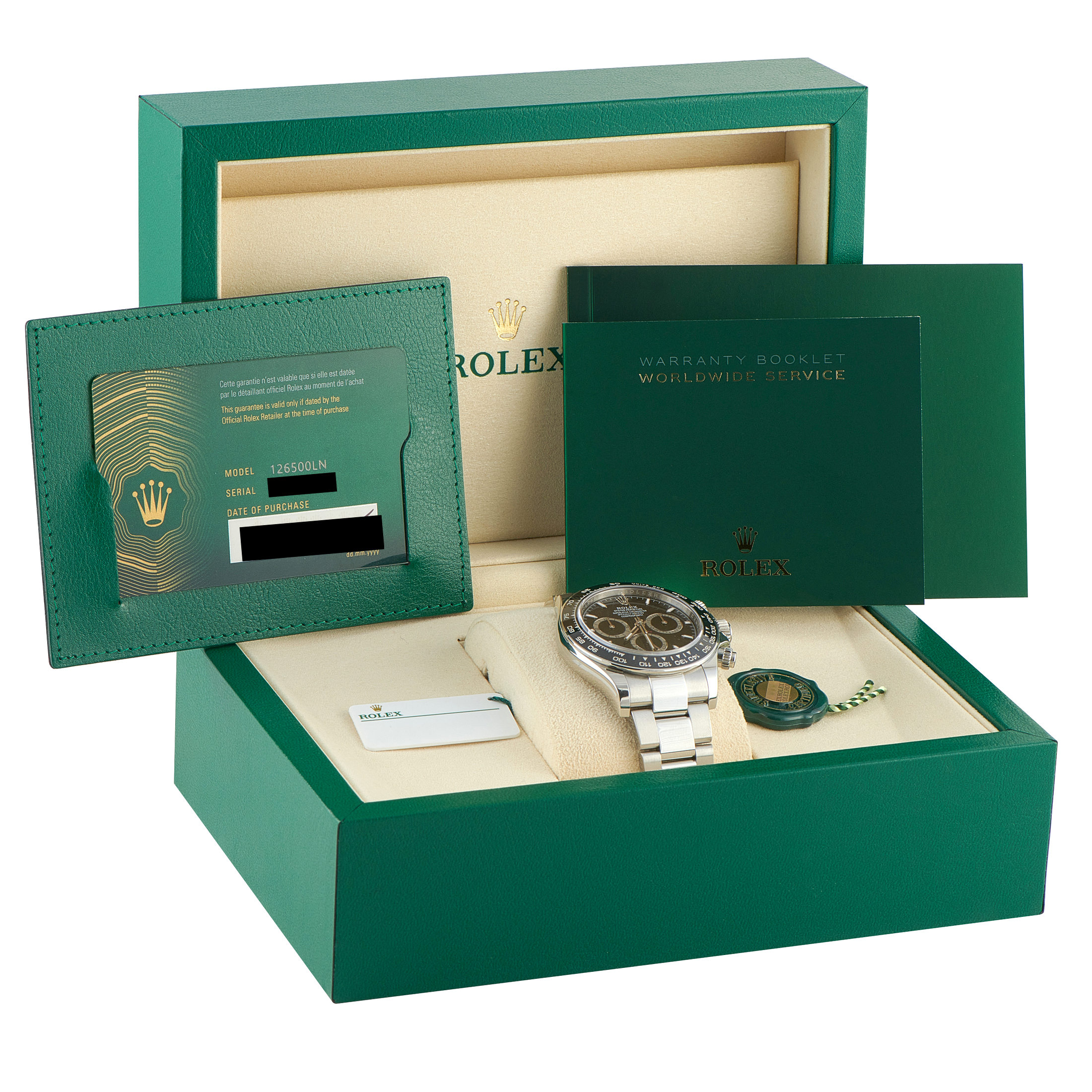 Rolex Daytona Black Dial Steel Watch 126500LN