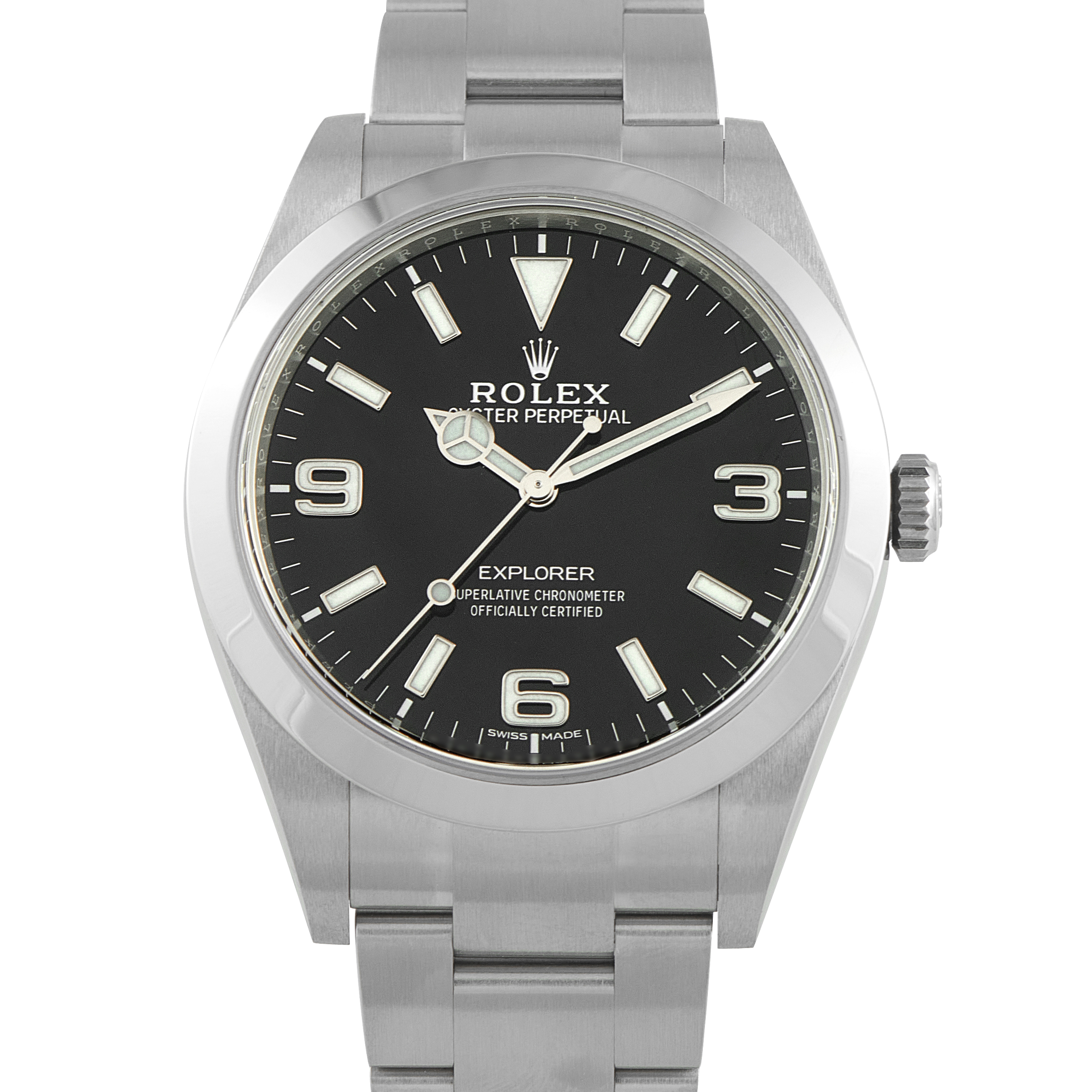 Rolex Explorer Black Dial Steel Watch 214270