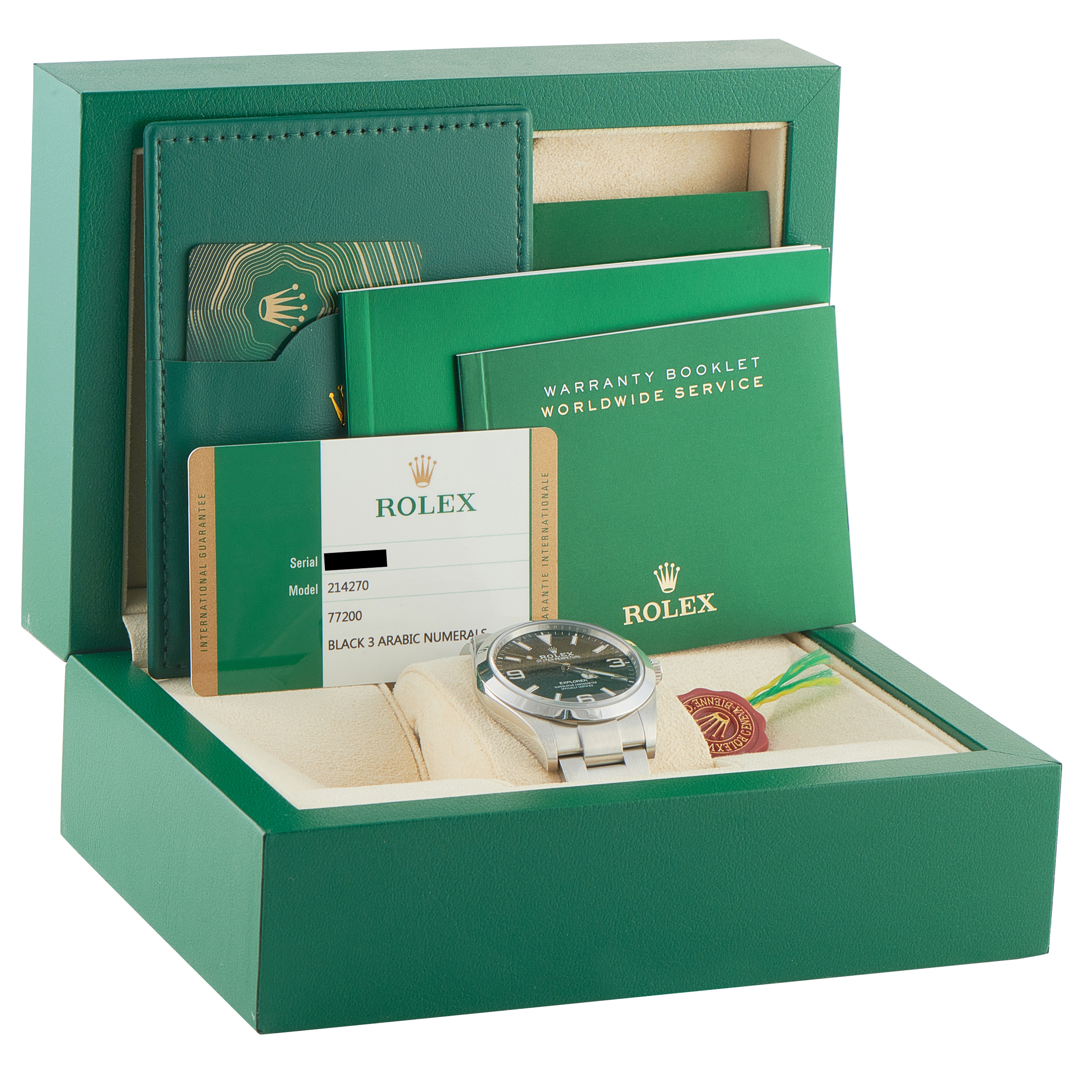 Rolex Explorer Black Dial Steel Watch 214270