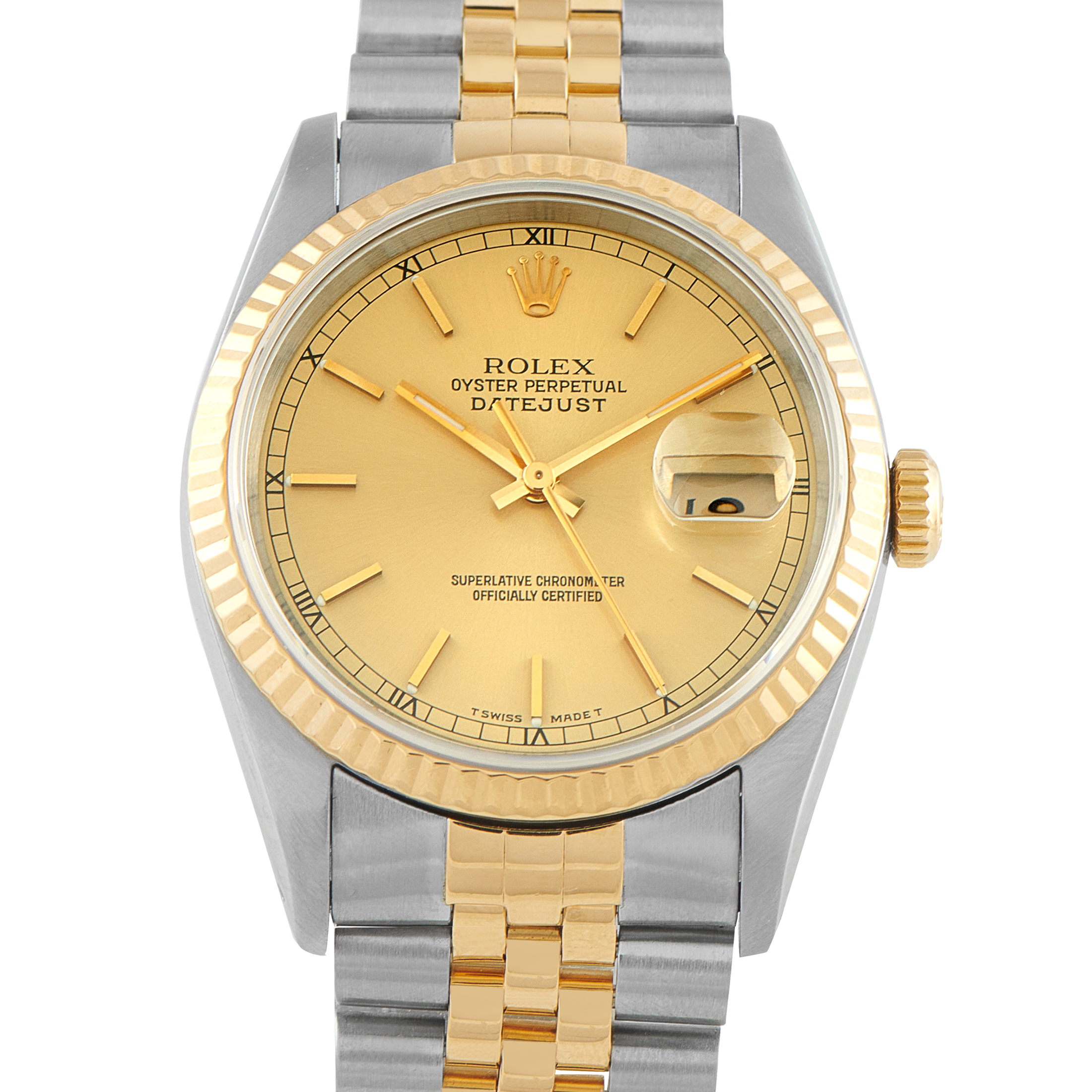 Rolex Datejust 36 Champagne Dial Two-Tone Jubilee Watch 16233