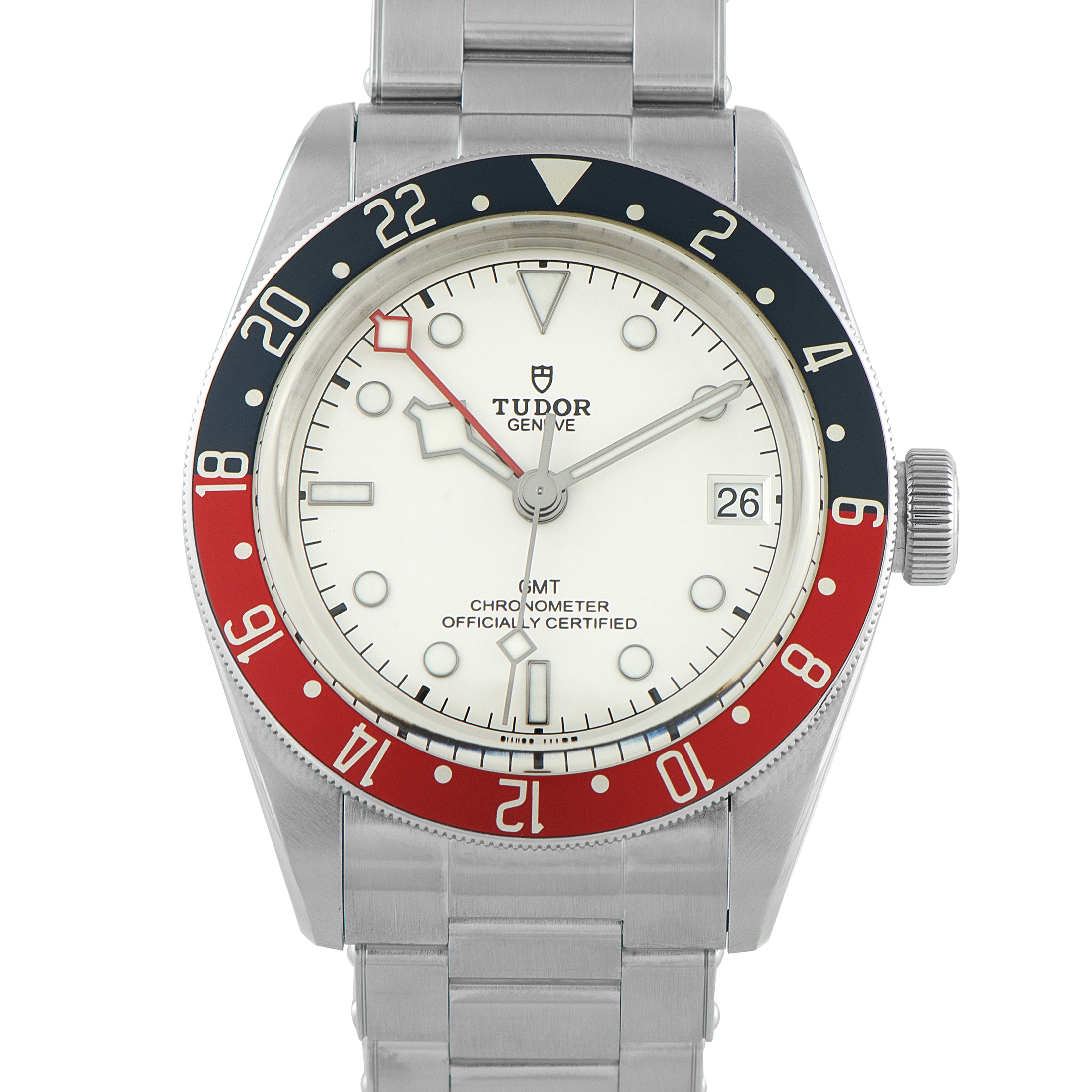 Tudor Black Bay GMT White Dial Steel Watch 79830RB