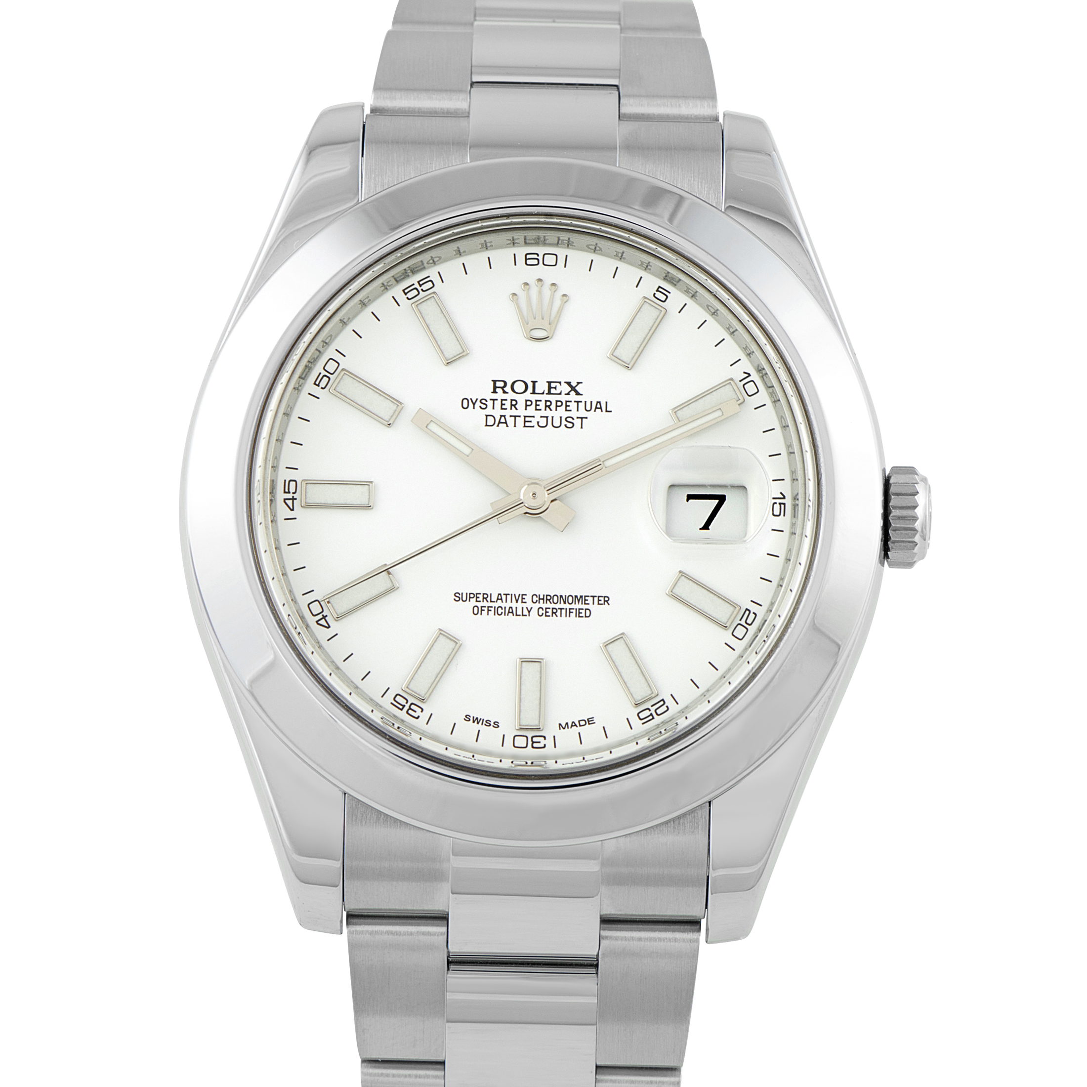 Rolex Datejust II White Dial Steel Oyster Watch 116300