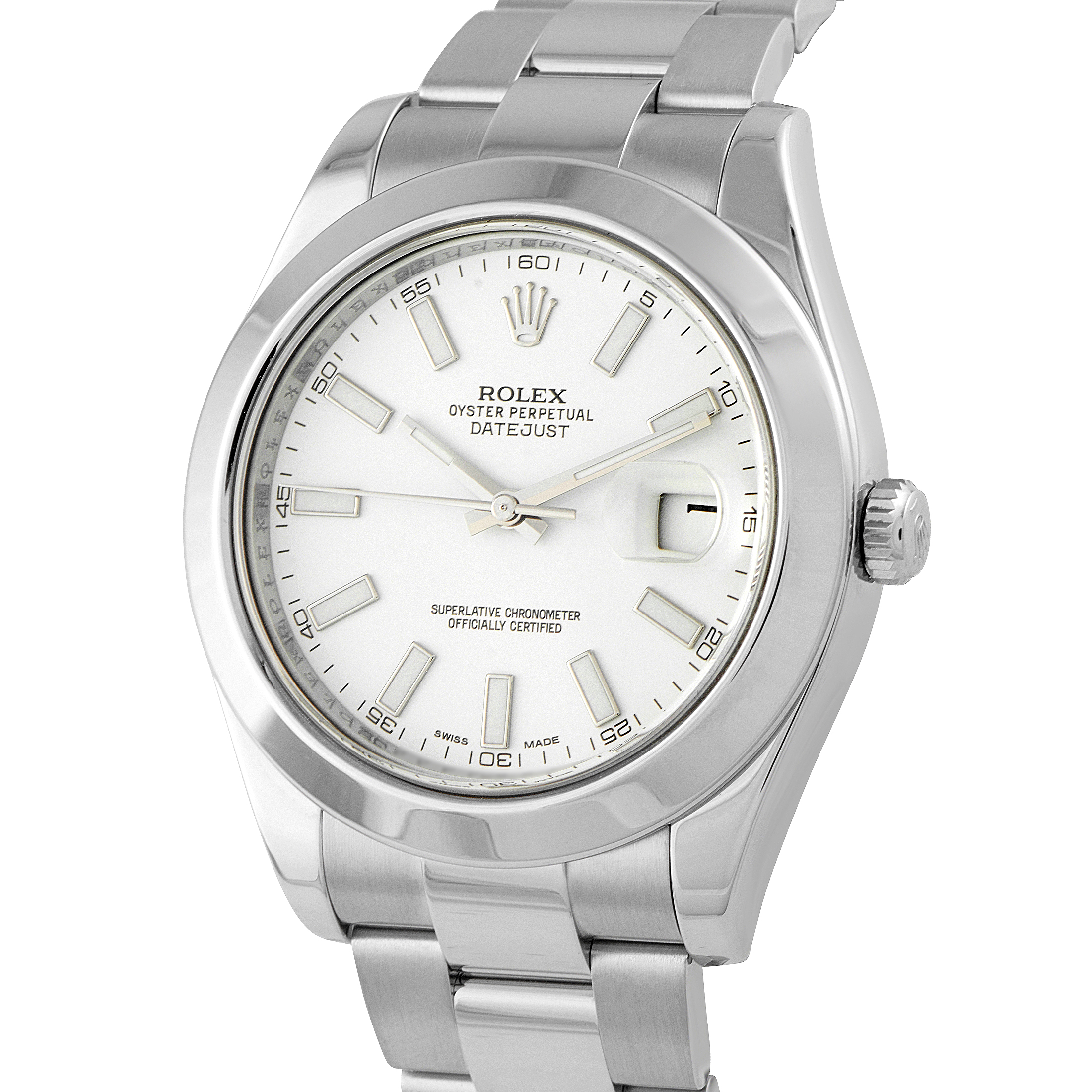 Rolex Datejust II White Dial Steel Oyster Watch 116300