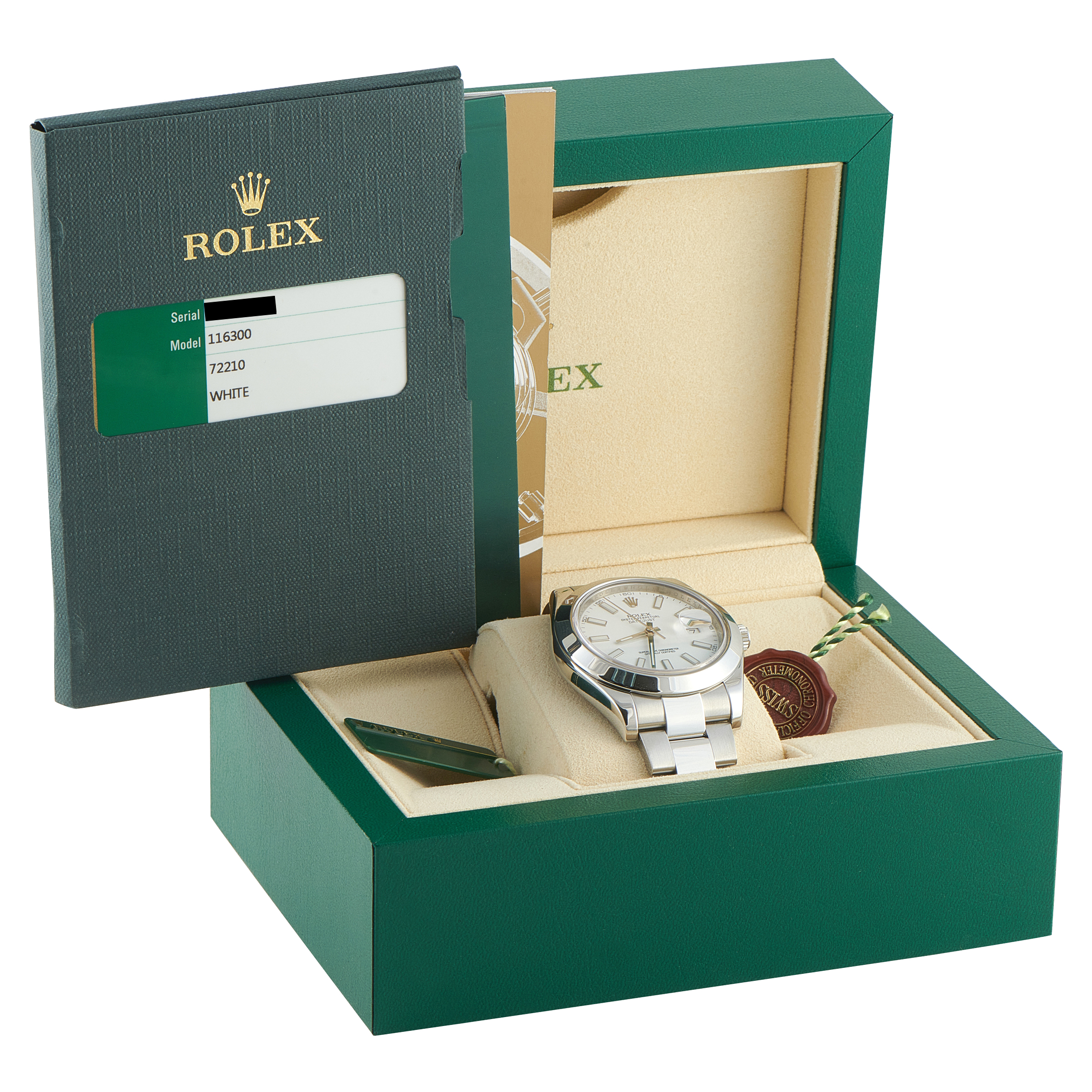 Rolex Datejust II White Dial Steel Oyster Watch 116300
