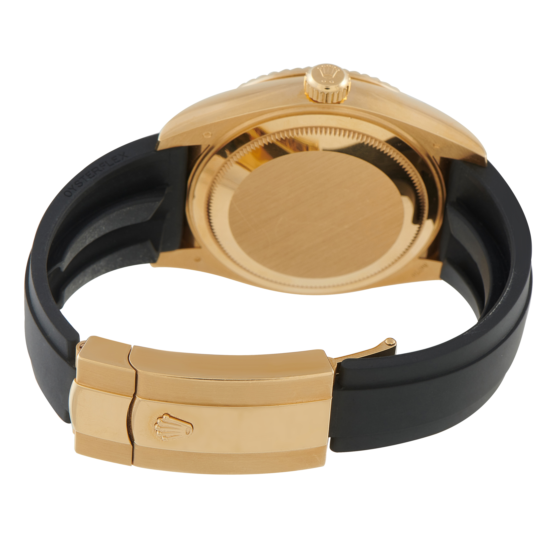 Rolex Sky-Dweller Black Dial Yellow Gold Oysterflex Watch 326238