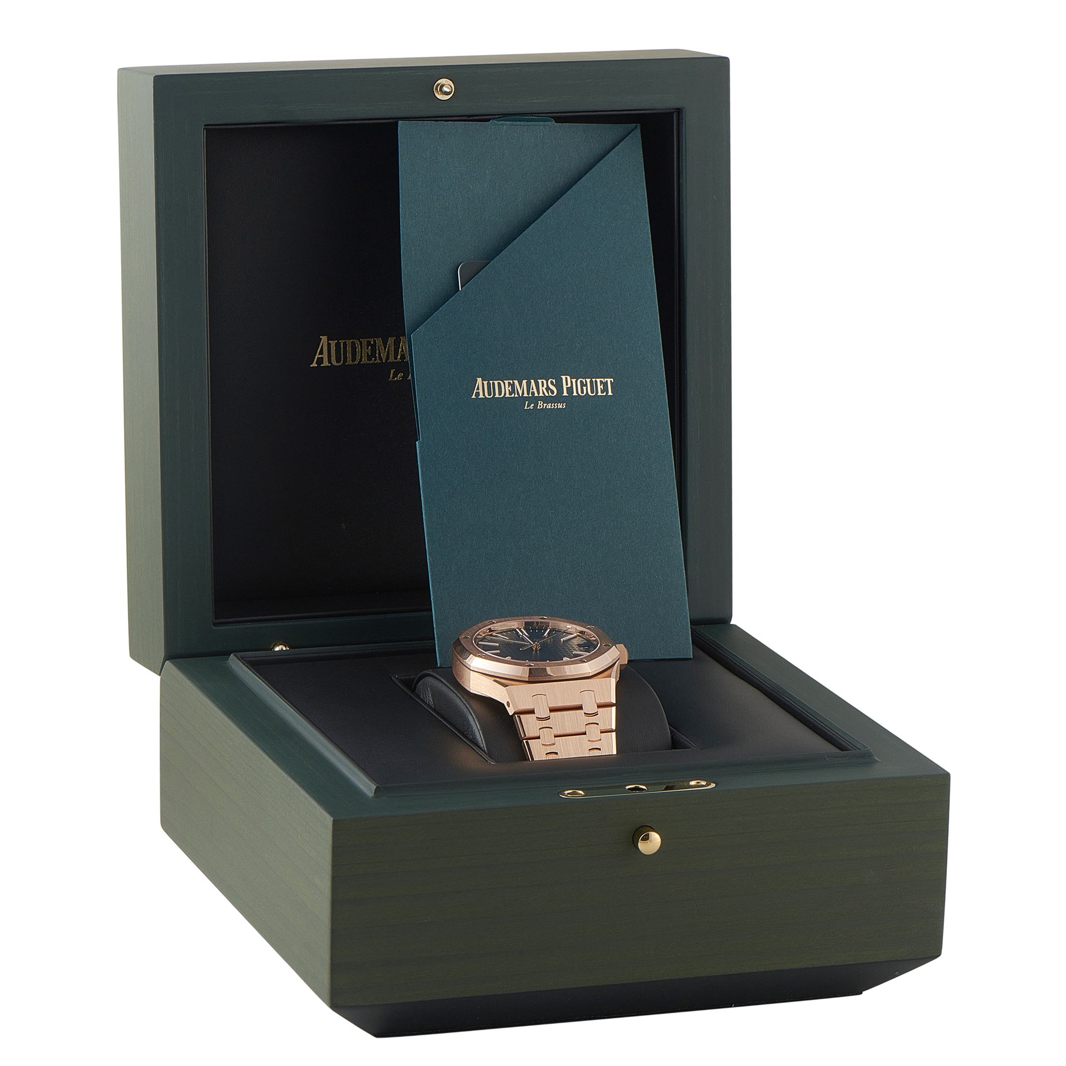 Audemars Piguet Royal Oak 41 Bleu Nuit 18K Rose Gold Watch 15510OR.OO.1320OR.03