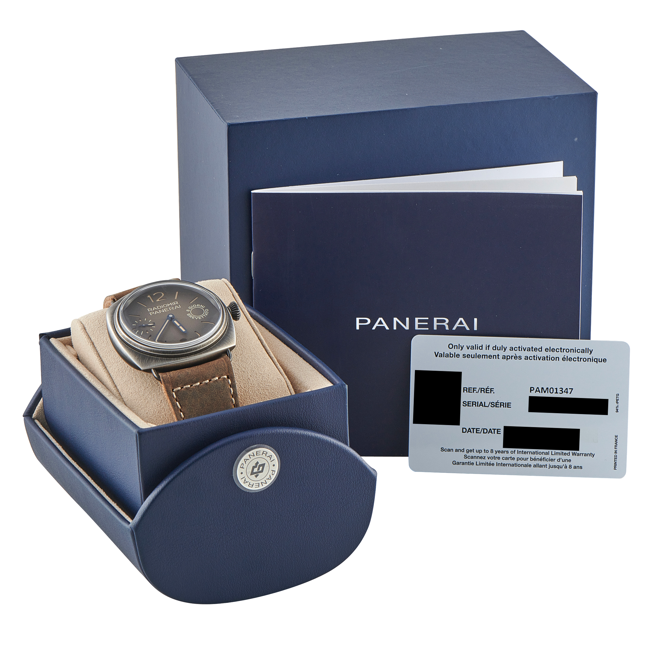 Officine Panerai Radiomir Otto Giorni Brunito eSteel™ Watch PAM01347