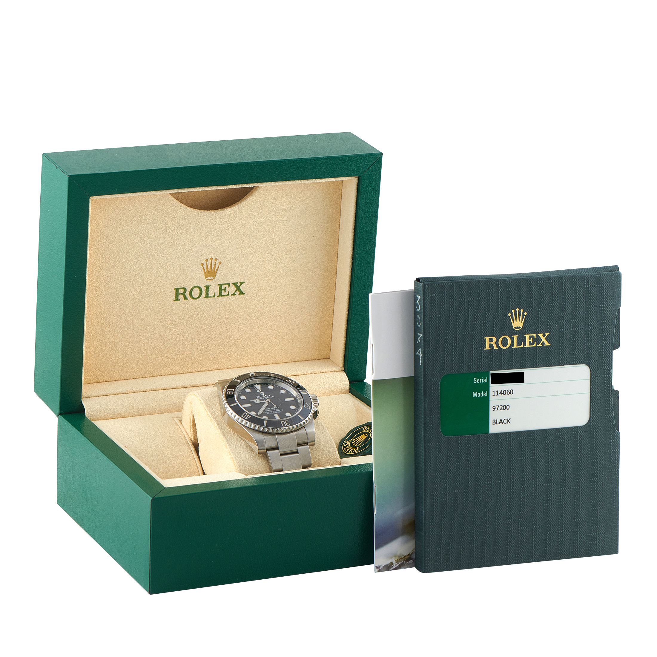 Rolex Submariner Black Dial No-Date Oystersteel Watch 114060