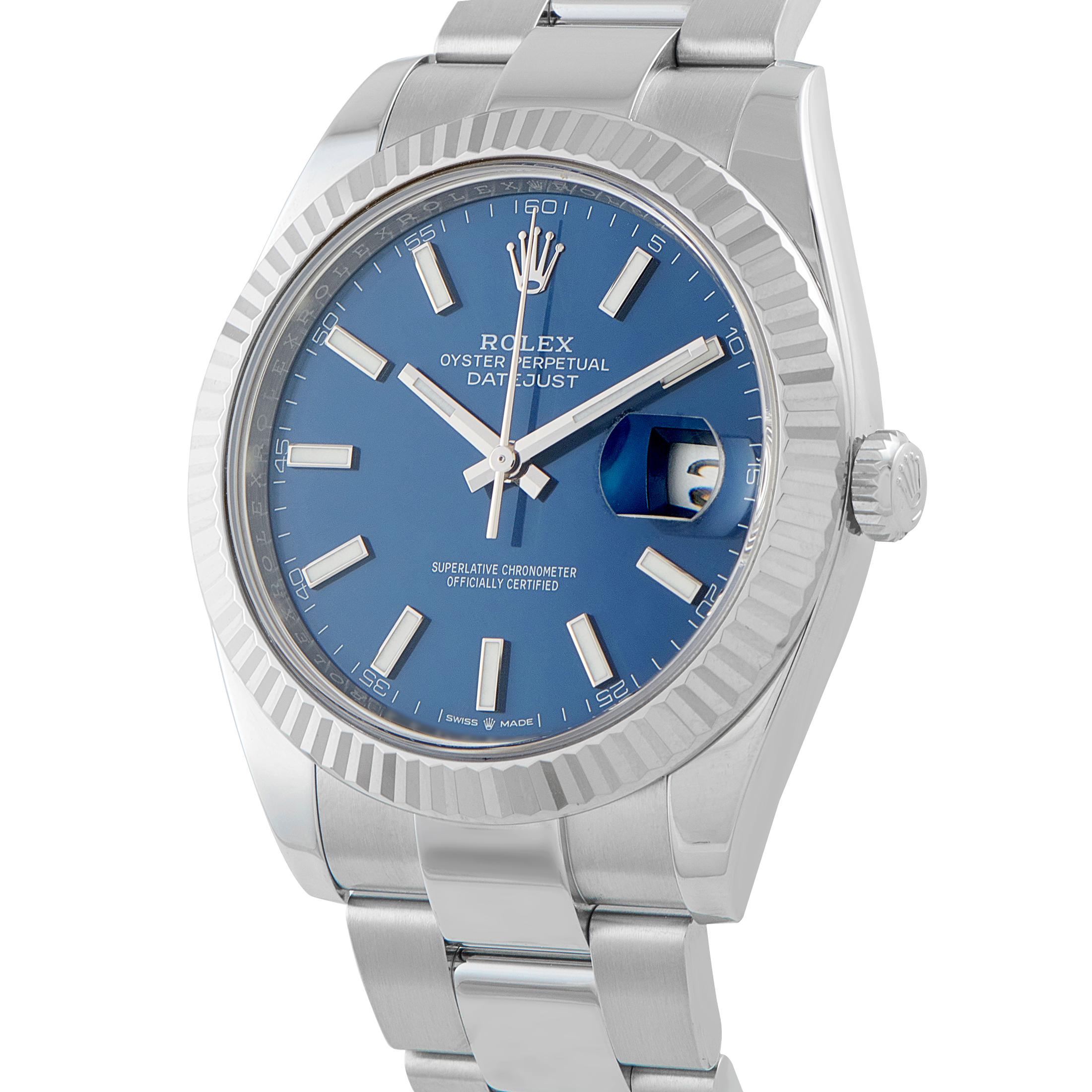 Rolex Datejust 41 Blue Dial Steel Oyster Watch 126334