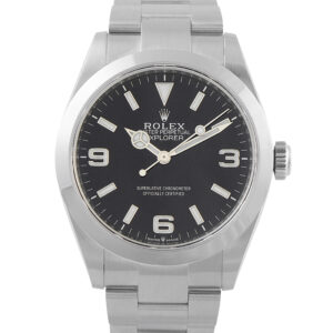 Rolex Explorer 40 Black Dial Steel Watch 224270 front view