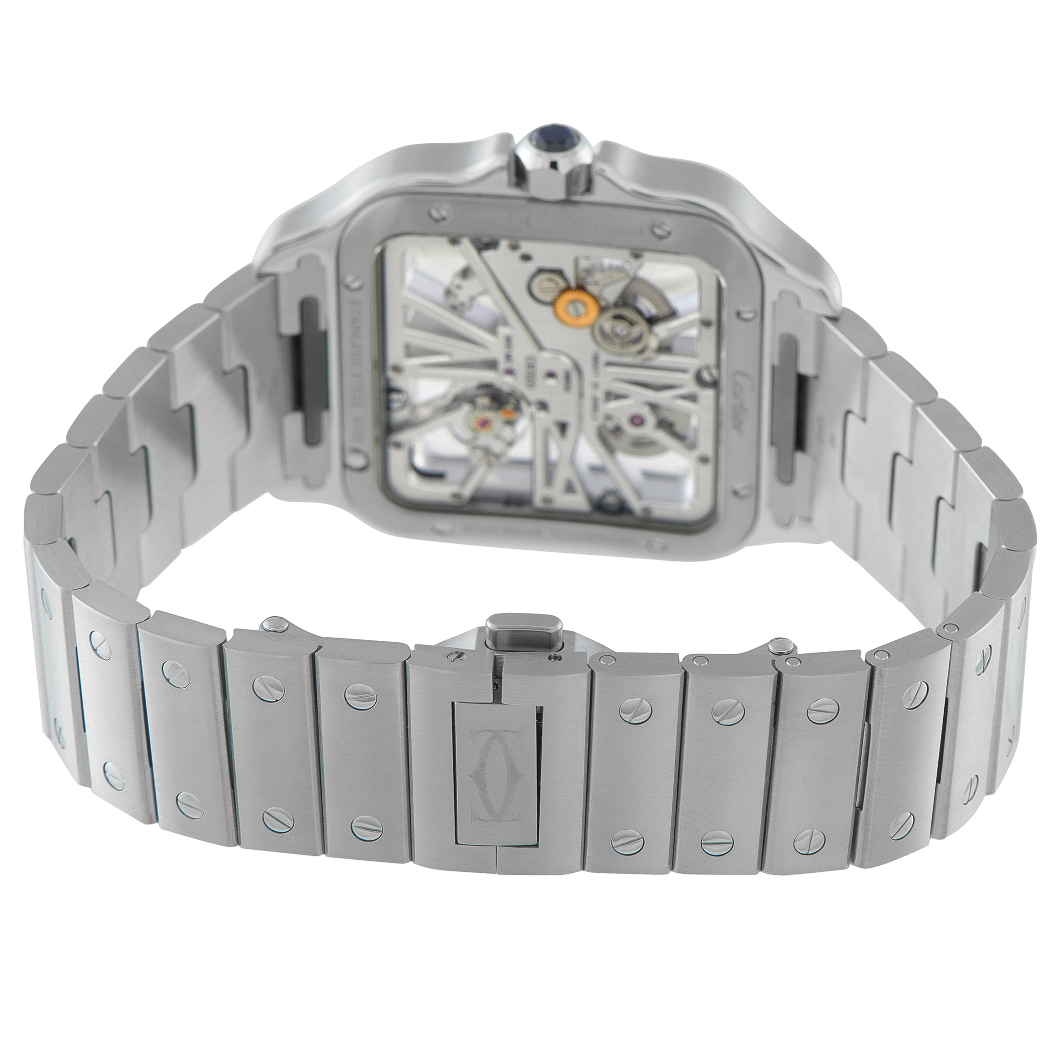 Cartier Santos Skeleton Large Model Steel Watch WHSA0026