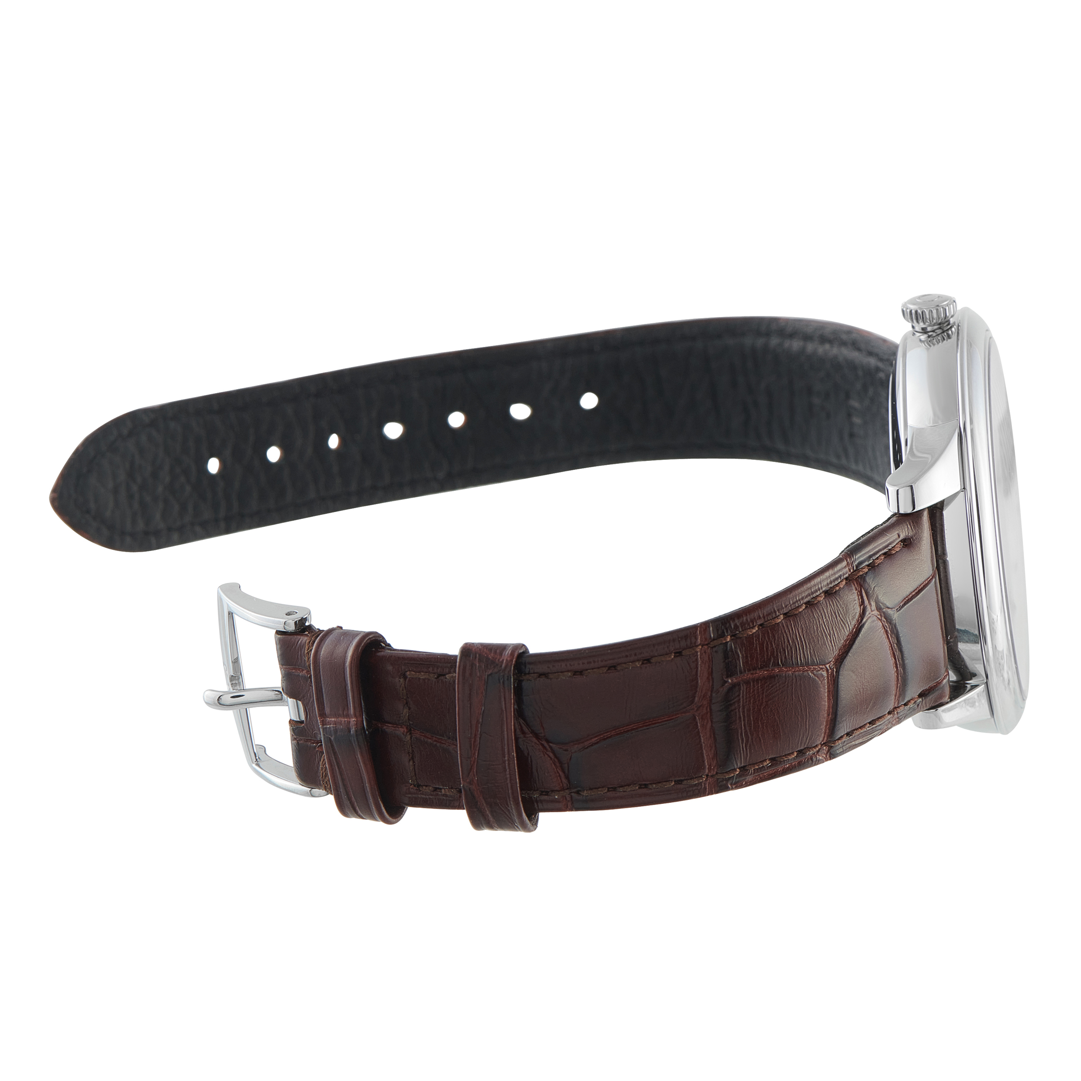 Omega De Ville Prestige Red Dial Steel on Leather Watch 434.13.41.20.11.001