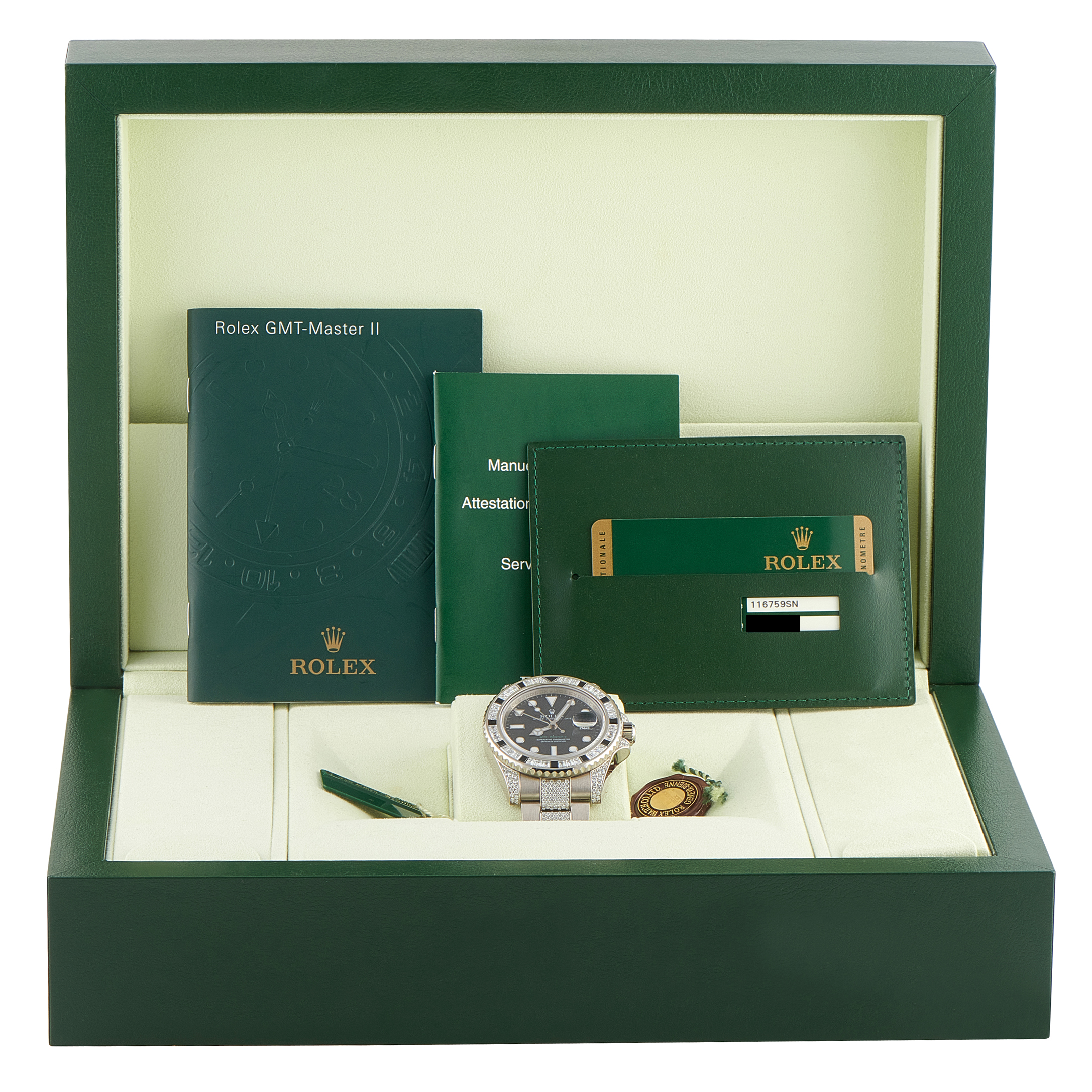 Rolex GMT-Master II Diamond-Set White Gold Watch 116759SANR