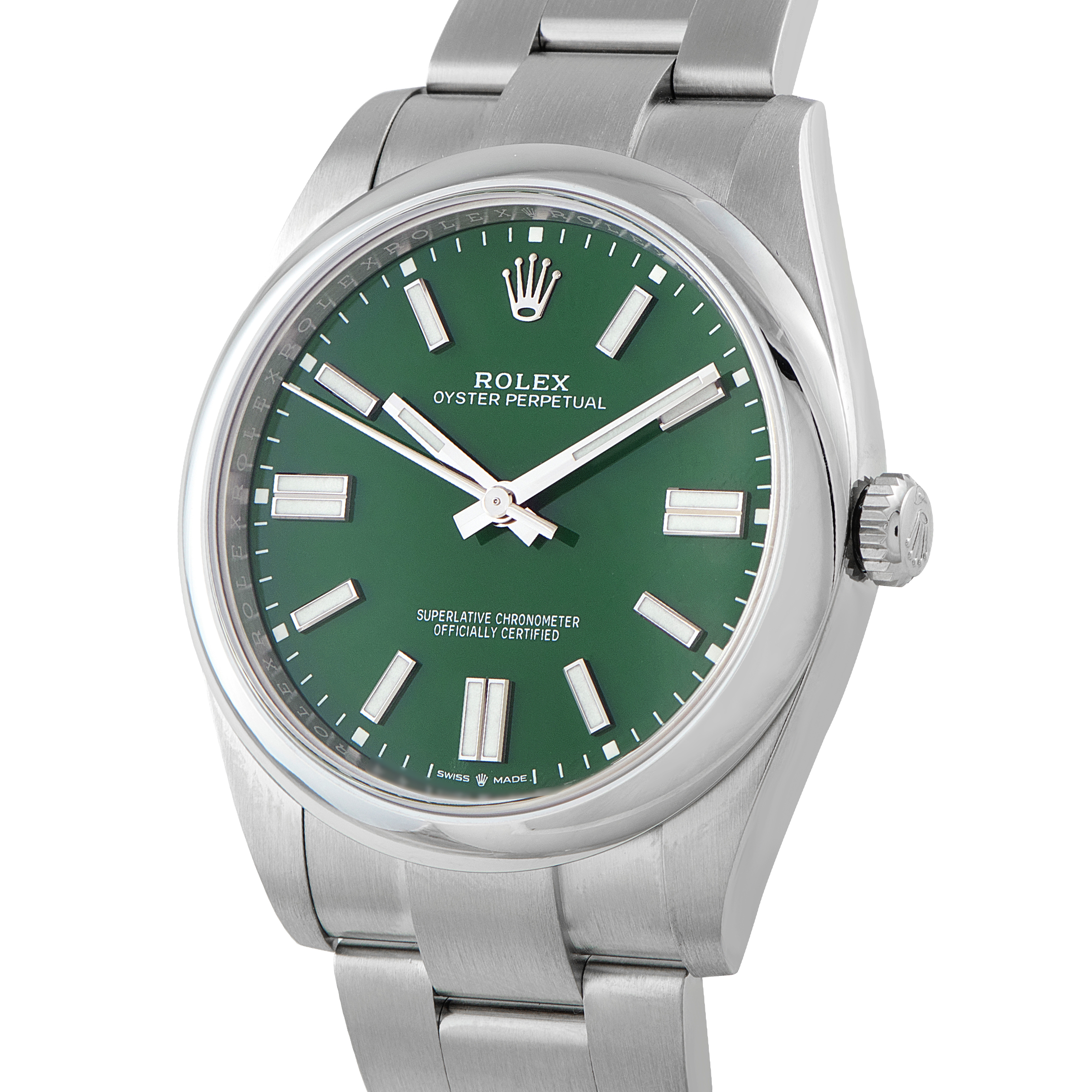 Rolex Oyster Perpetual 41 Green Dial Steel Watch 124300