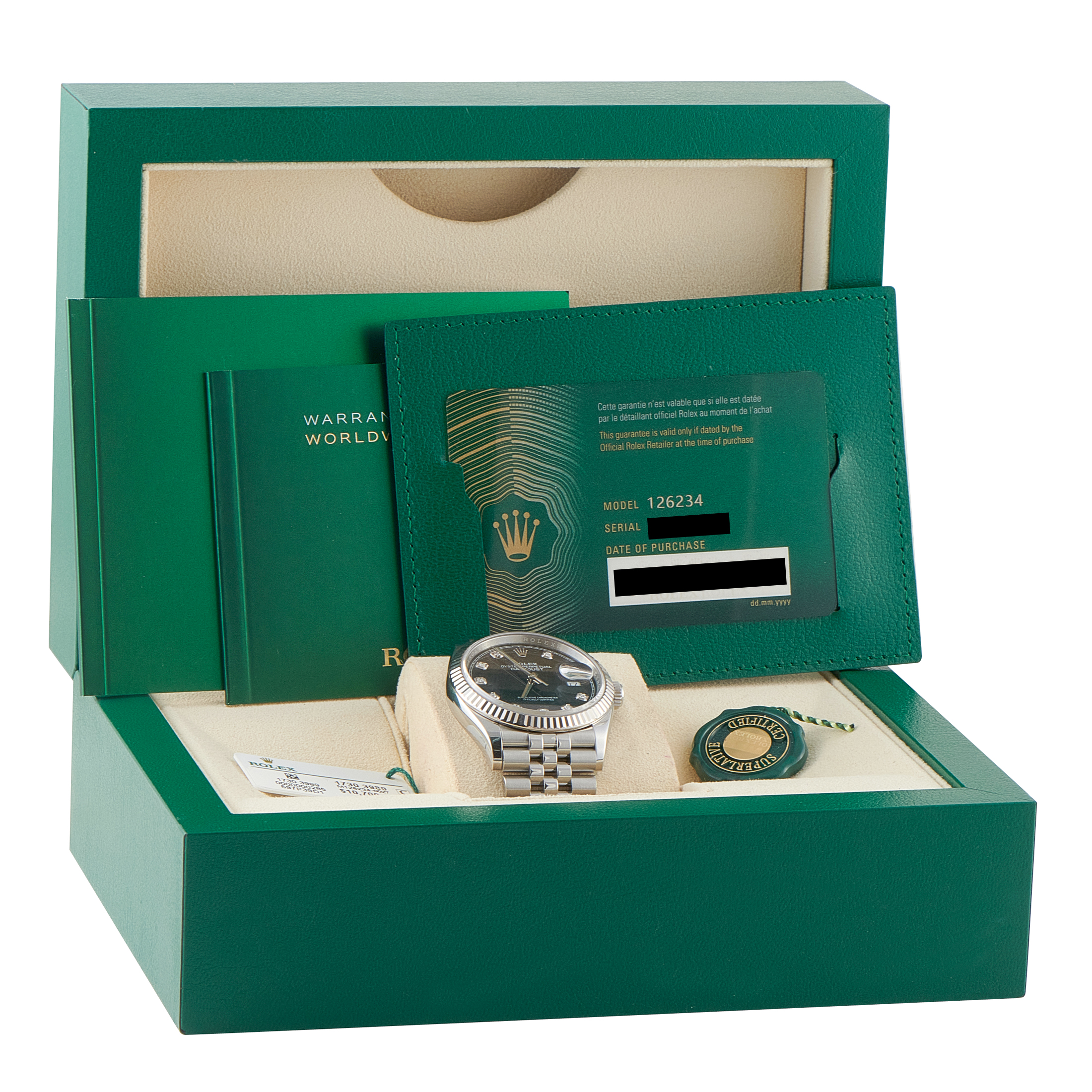 Rolex Datejust 36 Diamond Dial Steel Jubilee Watch 126234