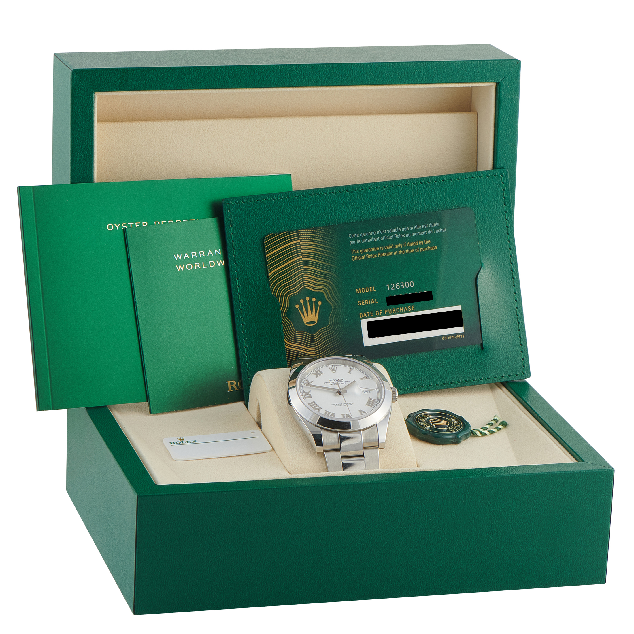 Rolex Datejust 41 White Roman Dial Steel Oyster Watch 126300