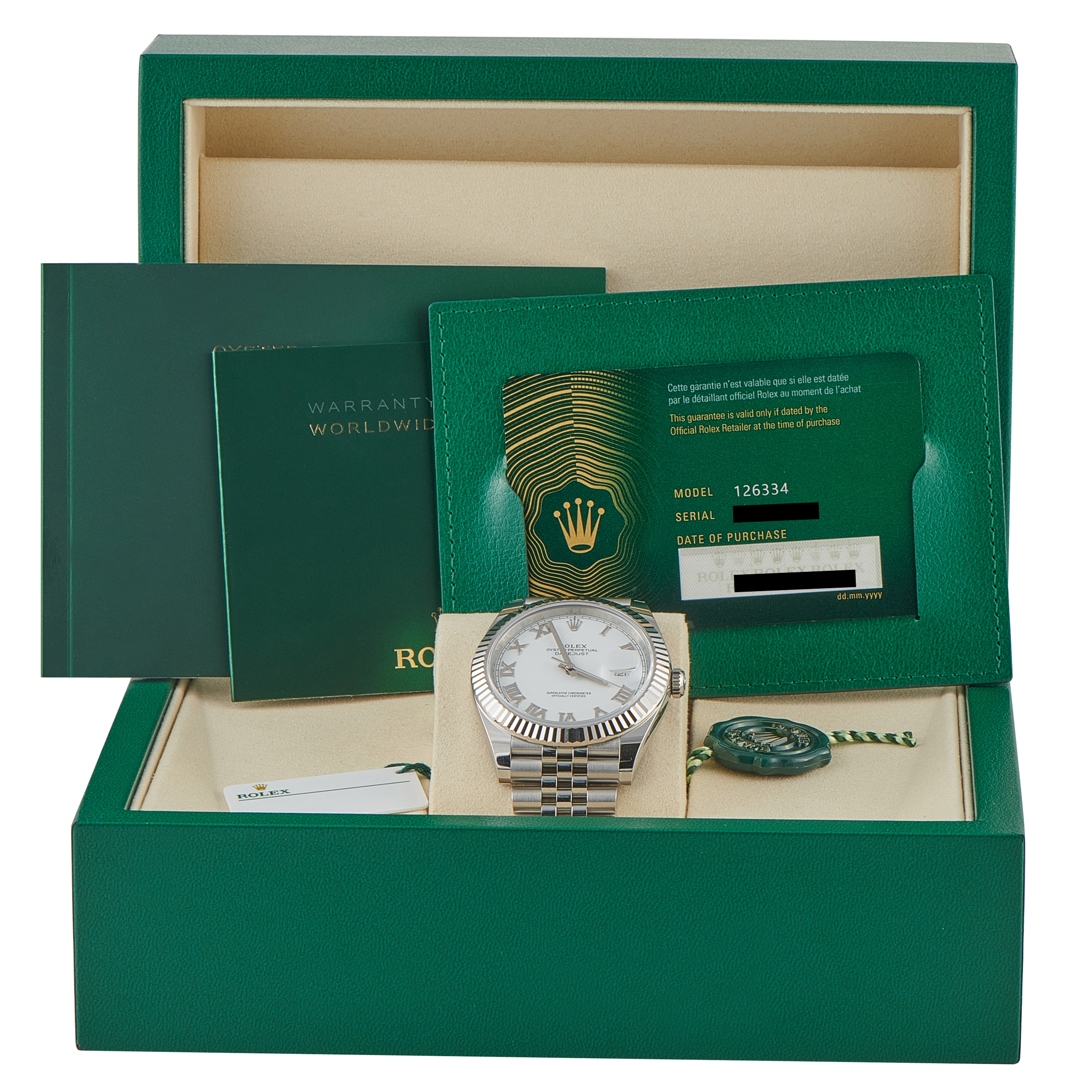 Rolex Datejust 41 White Roman Dial Steel Jubilee Watch 126334