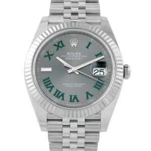 Rolex Datejust 41 Wimbledon Dial Steel Jubilee Watch 126334 front view