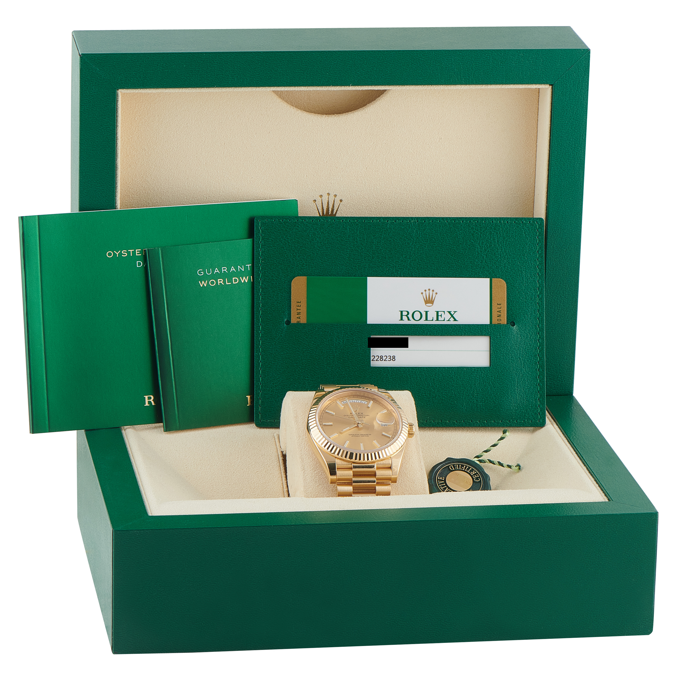 Rolex Day-Date 40 Champagne Dial Yellow Gold President Watch 228238