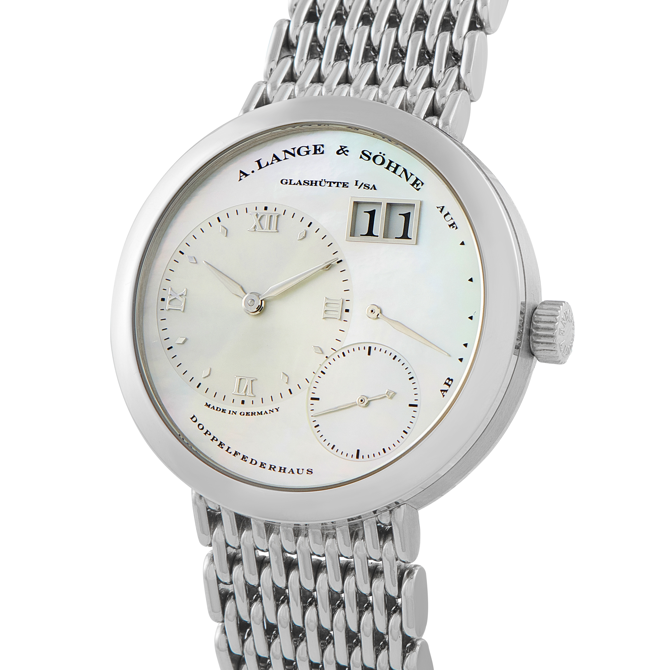 A. Lange & Sohne Lange 1 Soiree Mother of Pearl Dial White Gold Watch 160.029